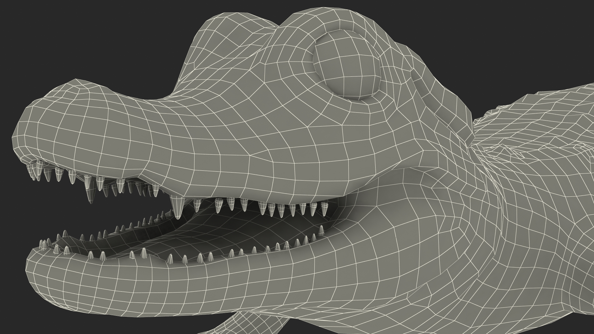 Baby Crocodile Dark Color Rigged 3D