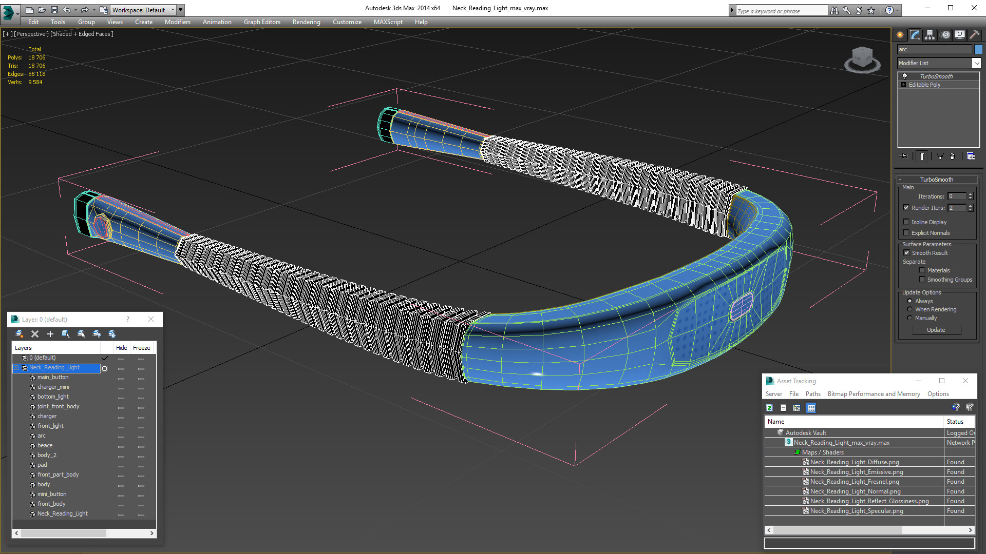 3D Neck Reading Light model