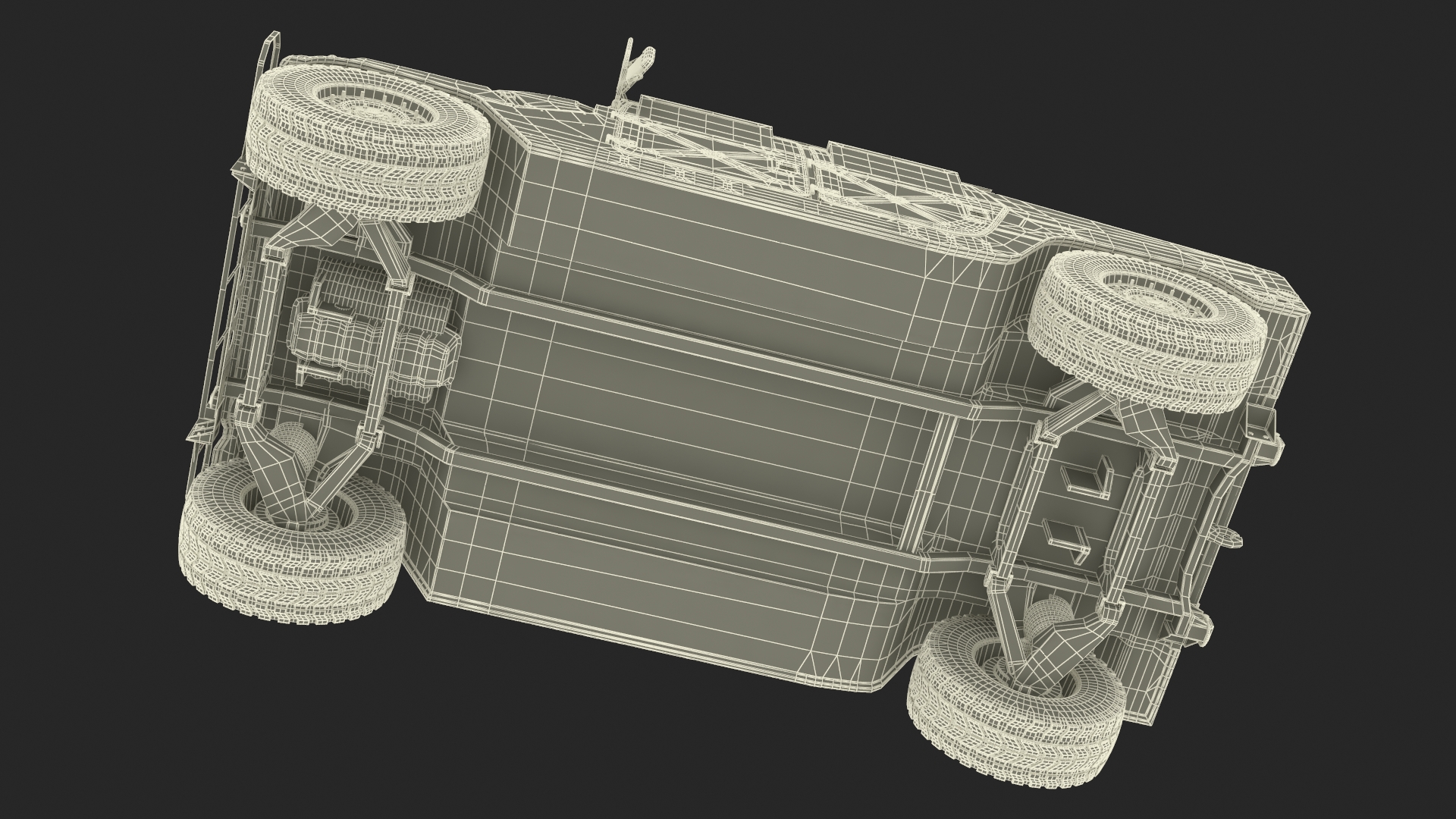 Military Armored Vehicle Humvee Simplified 3D