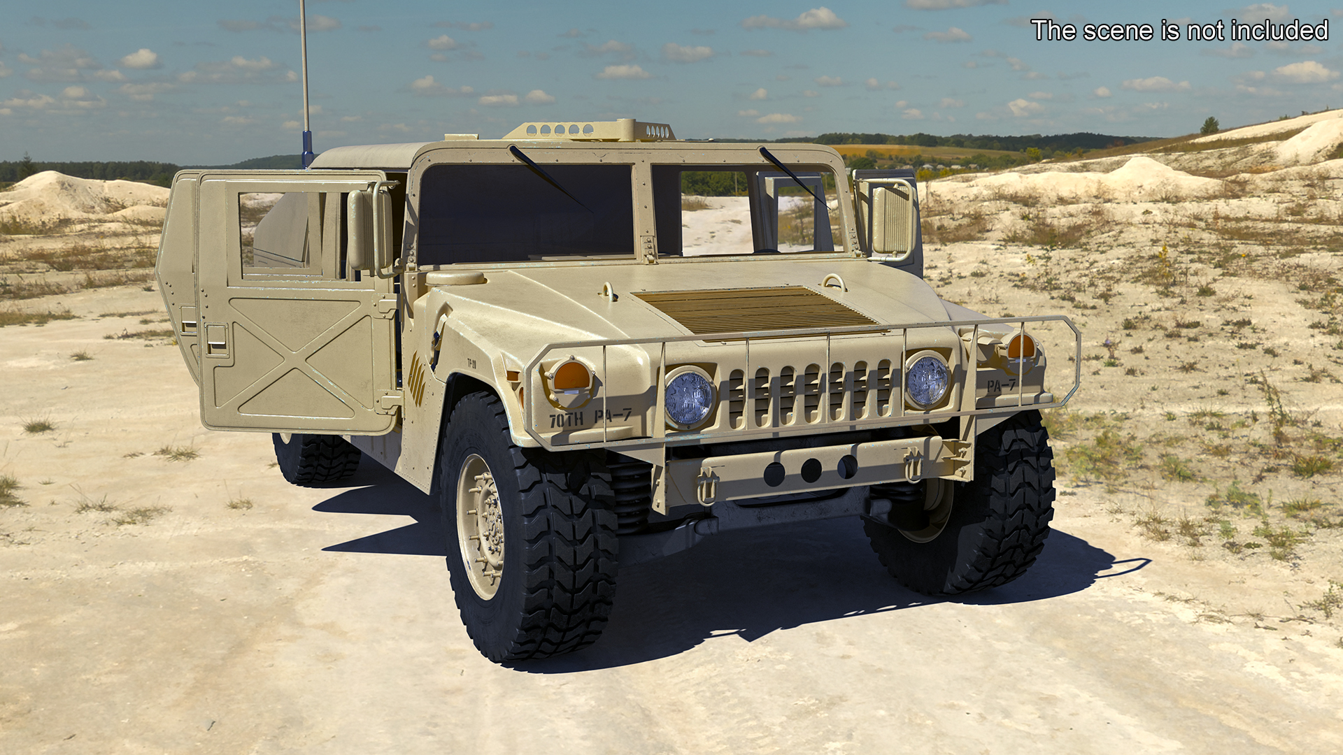 Military Armored Vehicle Humvee Simplified 3D