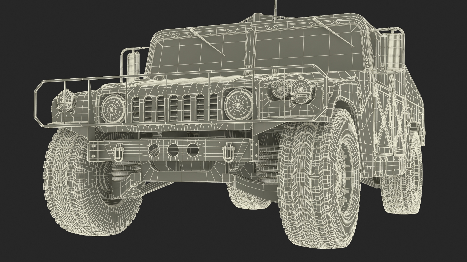 Military Armored Vehicle Humvee Simplified 3D