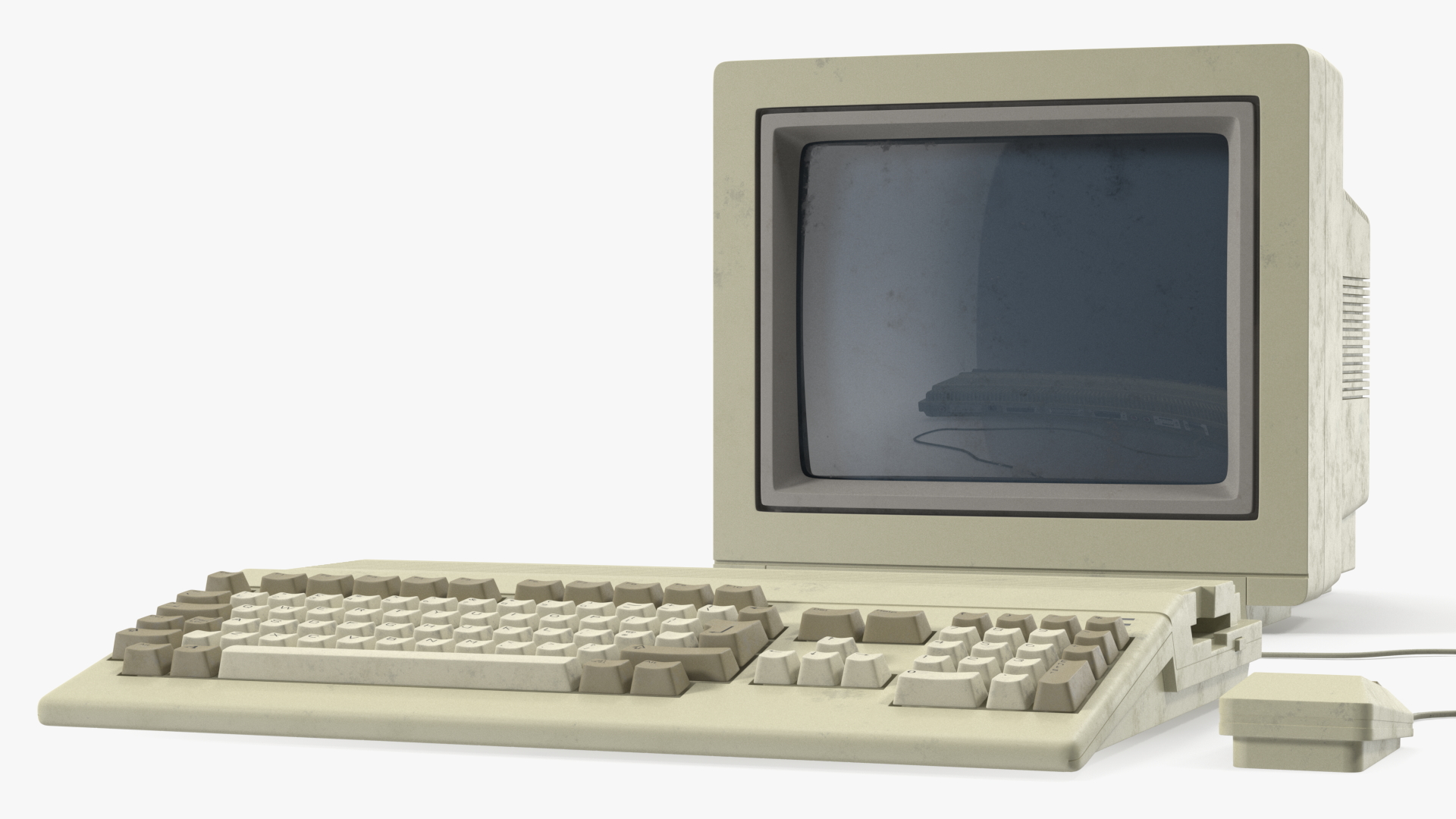 3D model Old Computer with Monitor