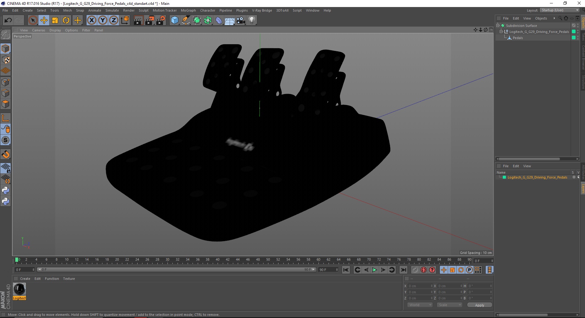 3D model Logitech G G29 Driving Force Pedals