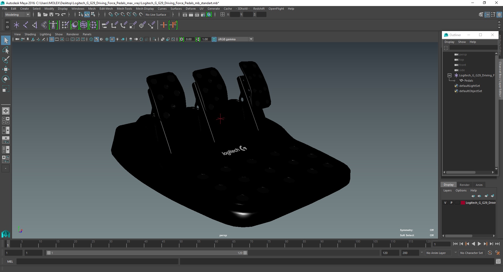 3D model Logitech G G29 Driving Force Pedals