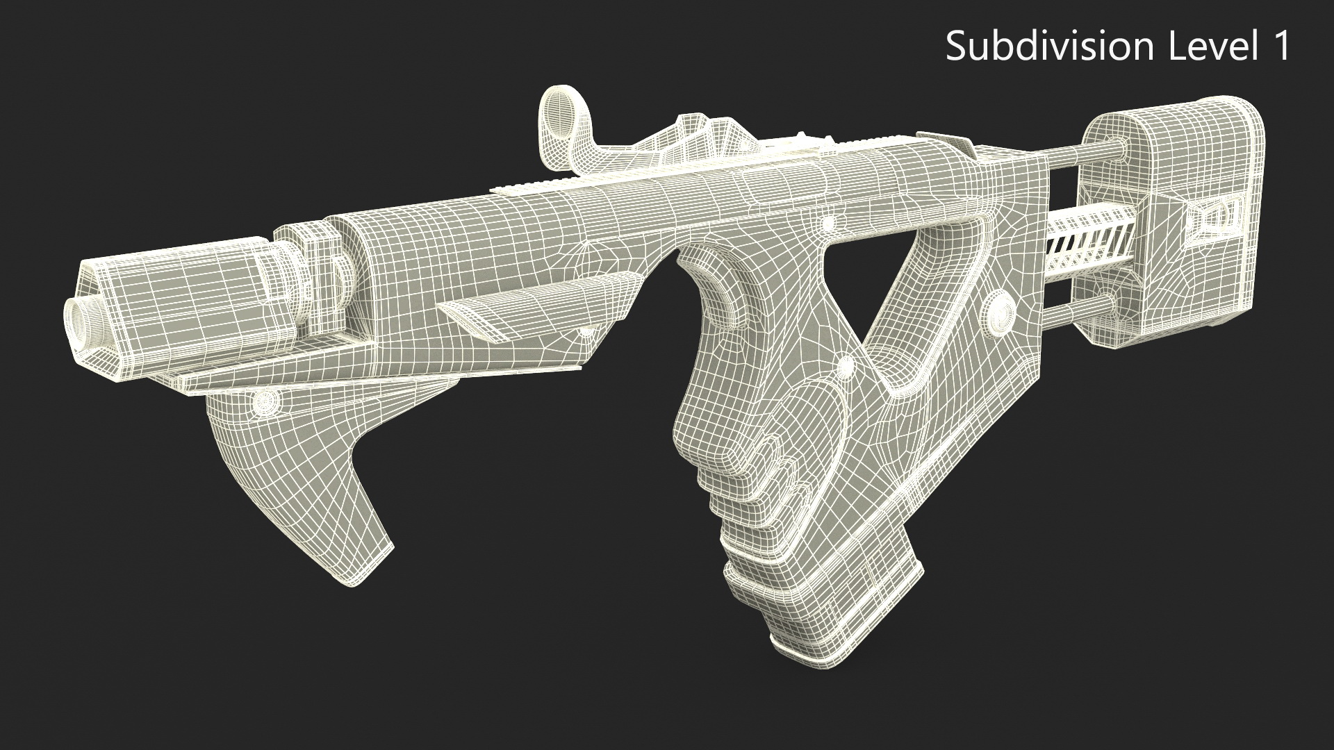 Futuristic PDW Old White 3D model