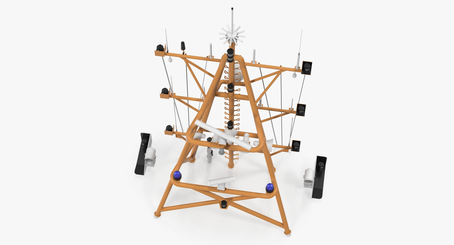 3D Ship Mast with Radar Scanner model