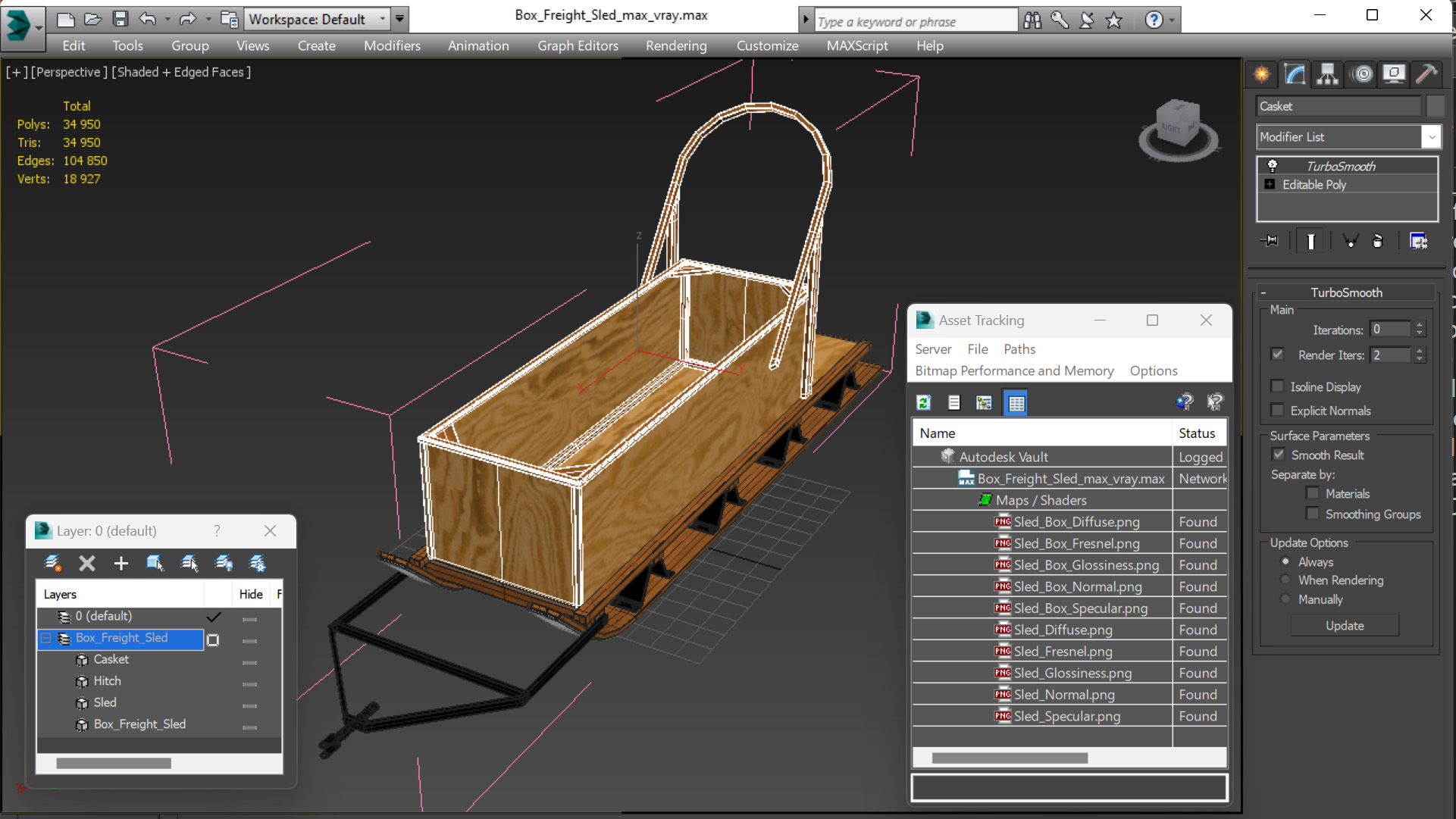 3D Box Freight Sled