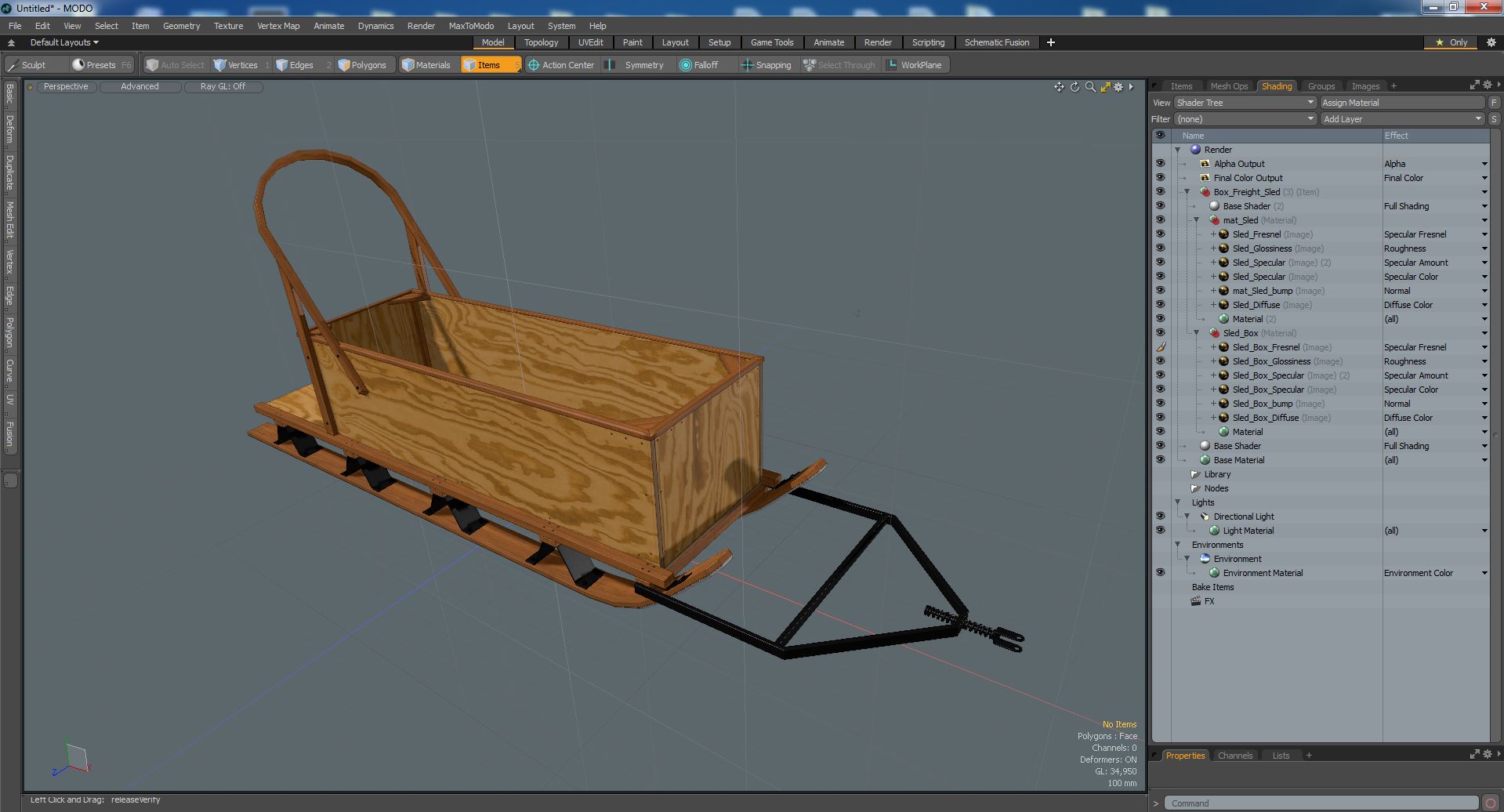 3D Box Freight Sled