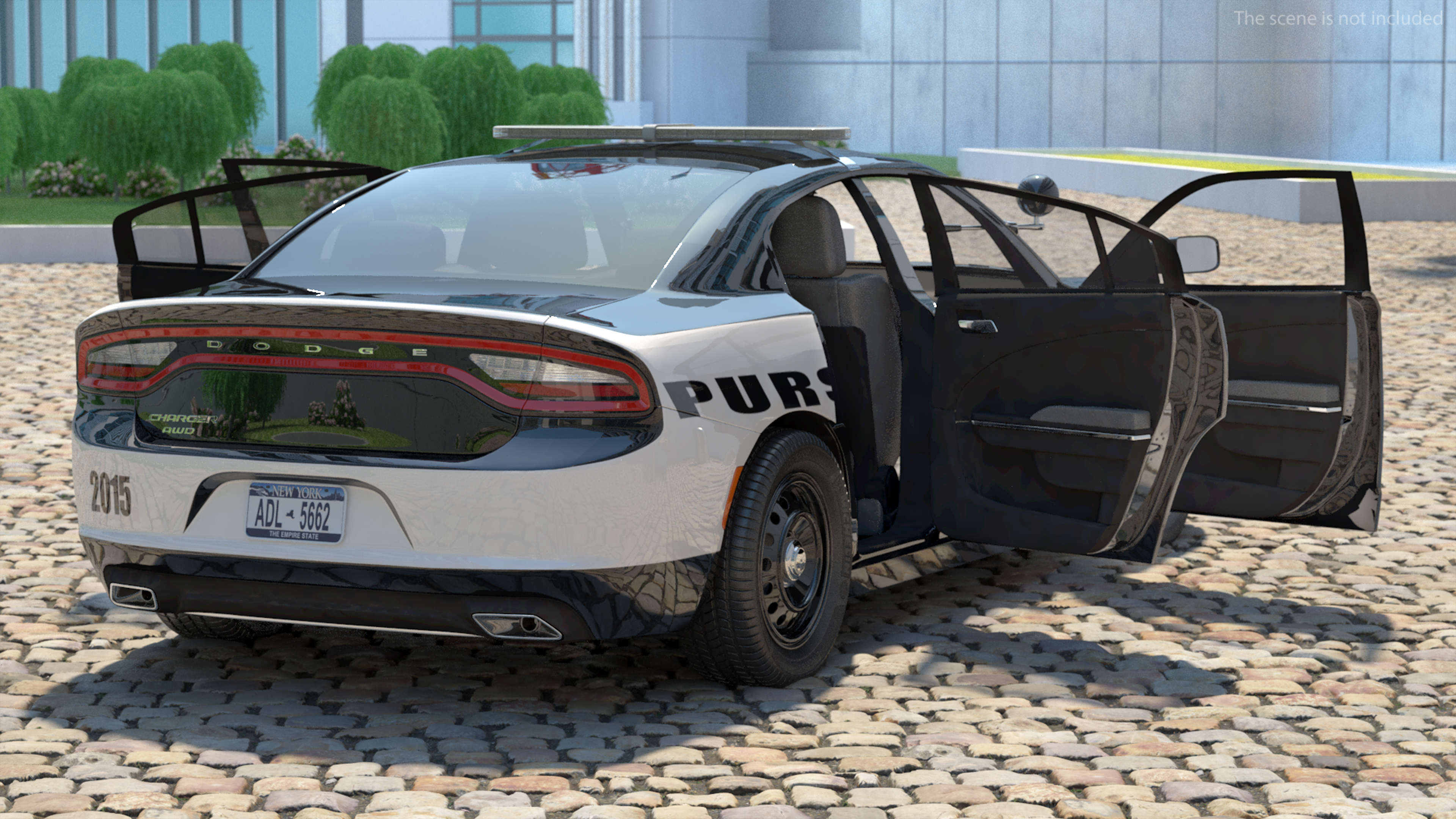 Dodge Charger Pursuit 2015 Rigged for Cinema 4D 3D