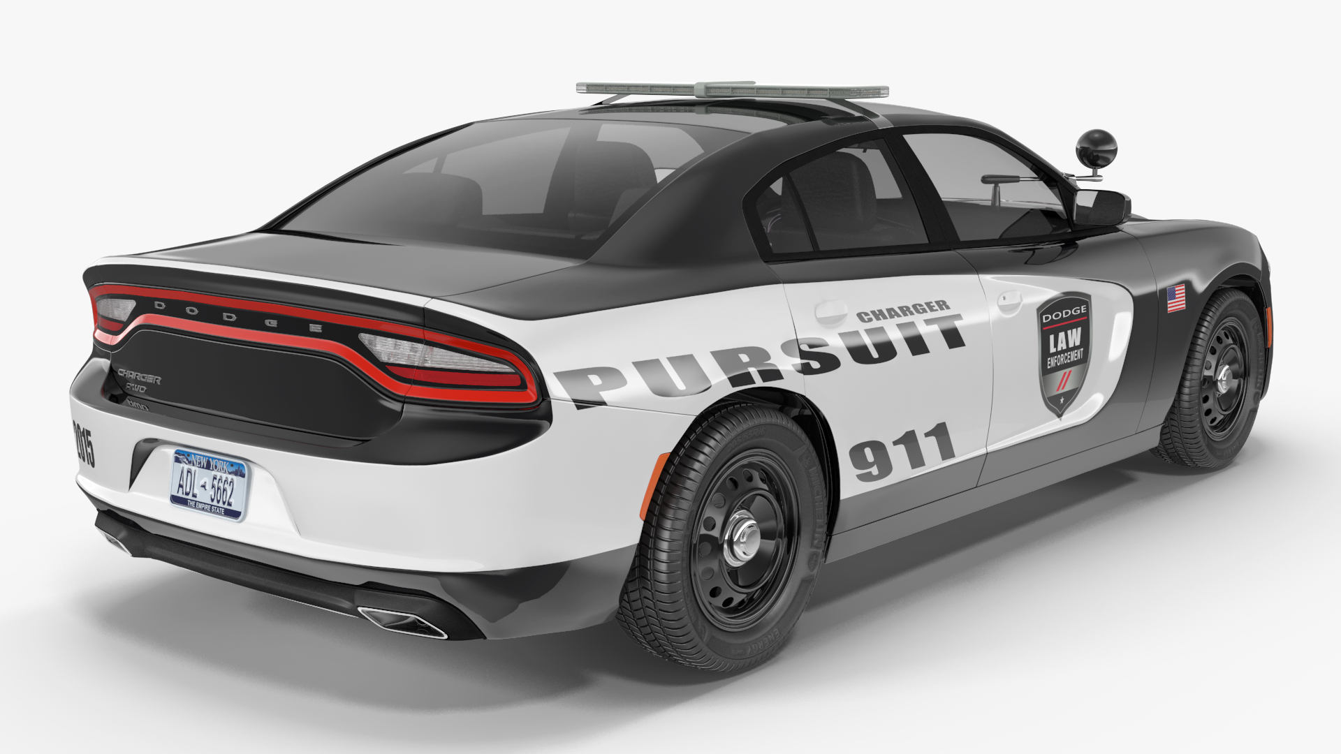 3D Dodge Charger Pursuit 2015 Rigged model