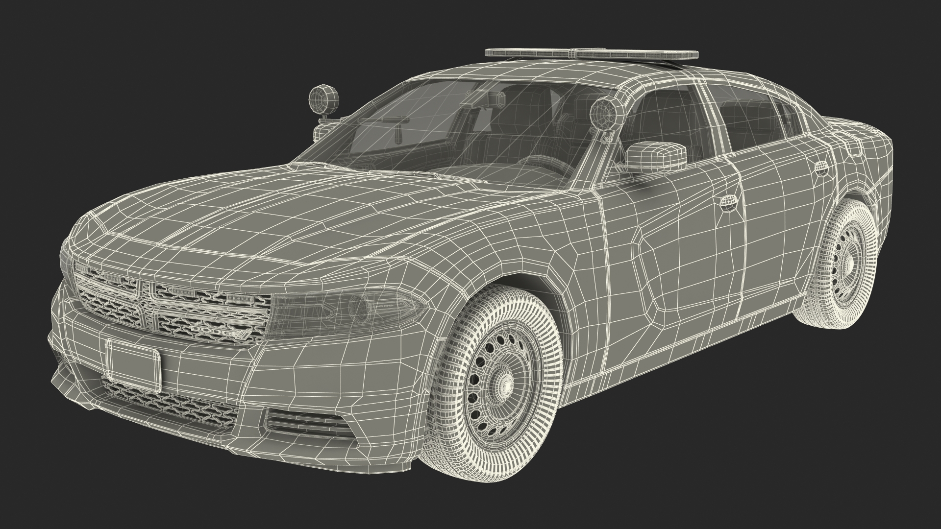 Dodge Charger Pursuit 2015 Rigged for Cinema 4D 3D