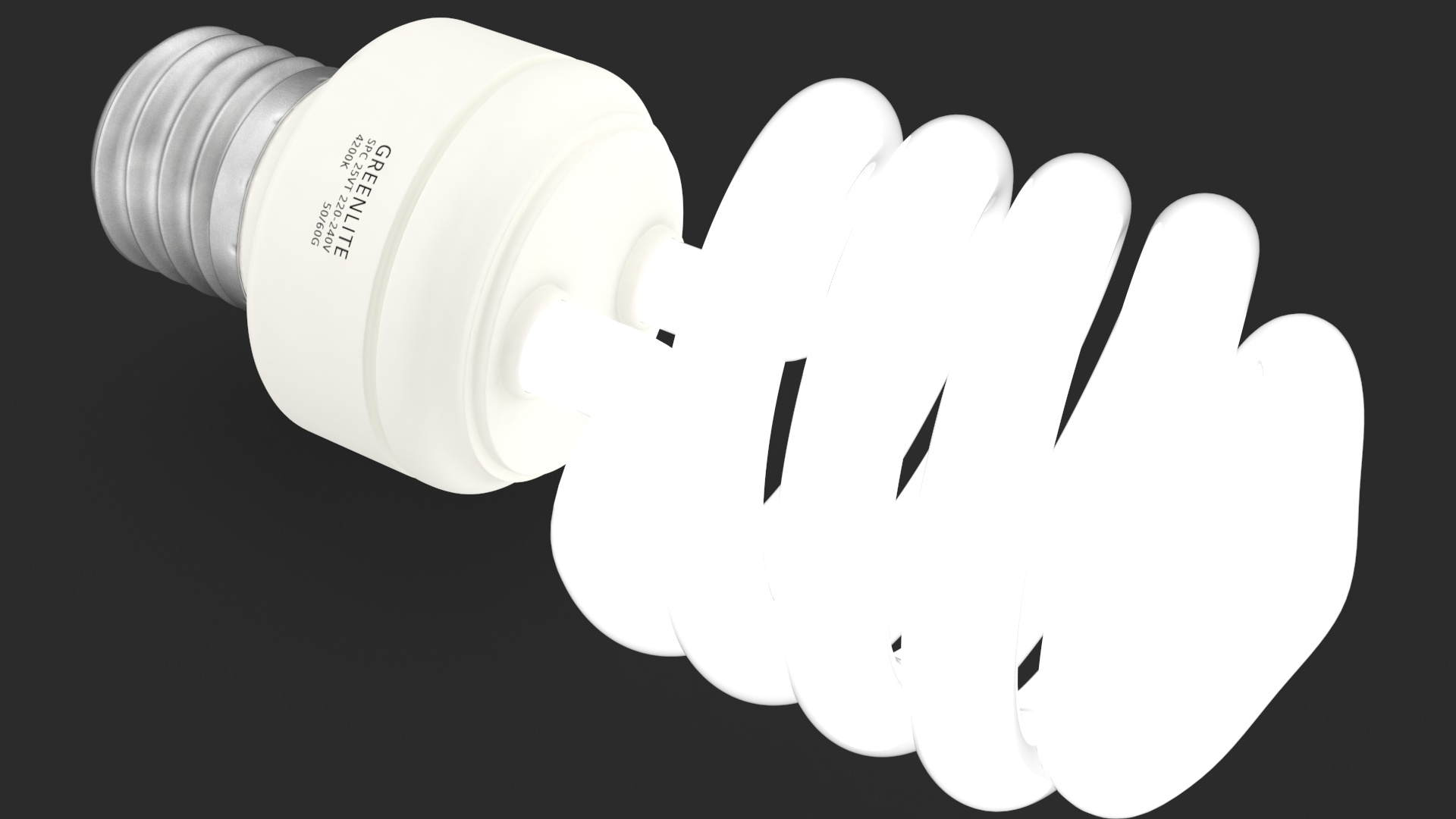 3D model Twist Fluorescent Light Bulb Illuminated