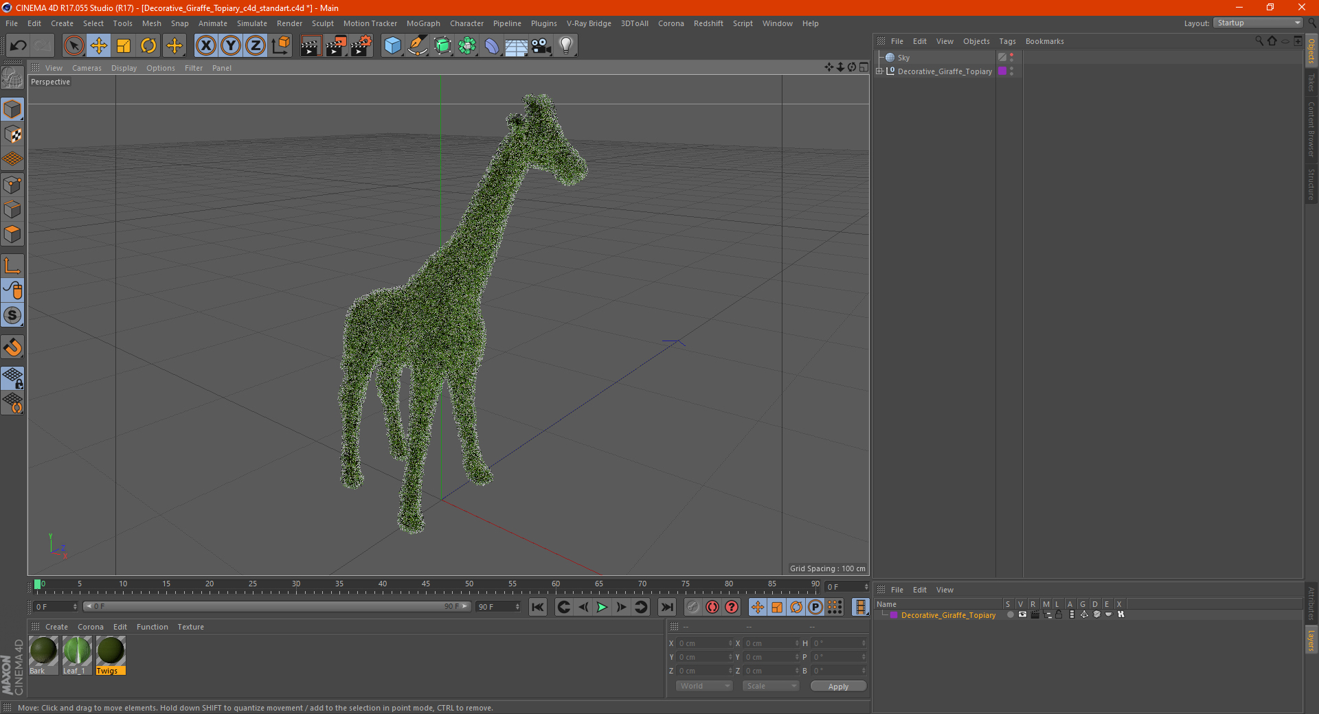 3D Decorative Giraffe Topiary