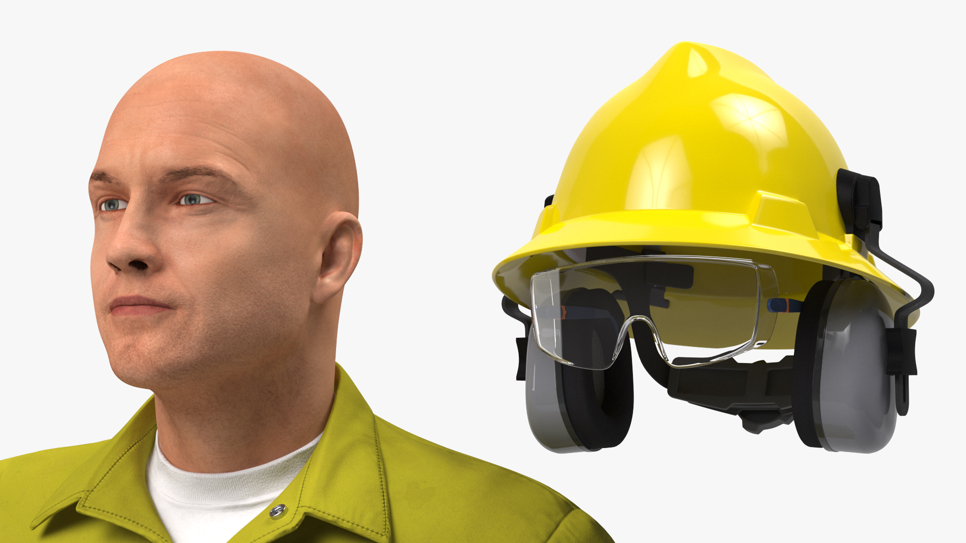 Gas Worker Fully Equipped Standing Pose 3D model