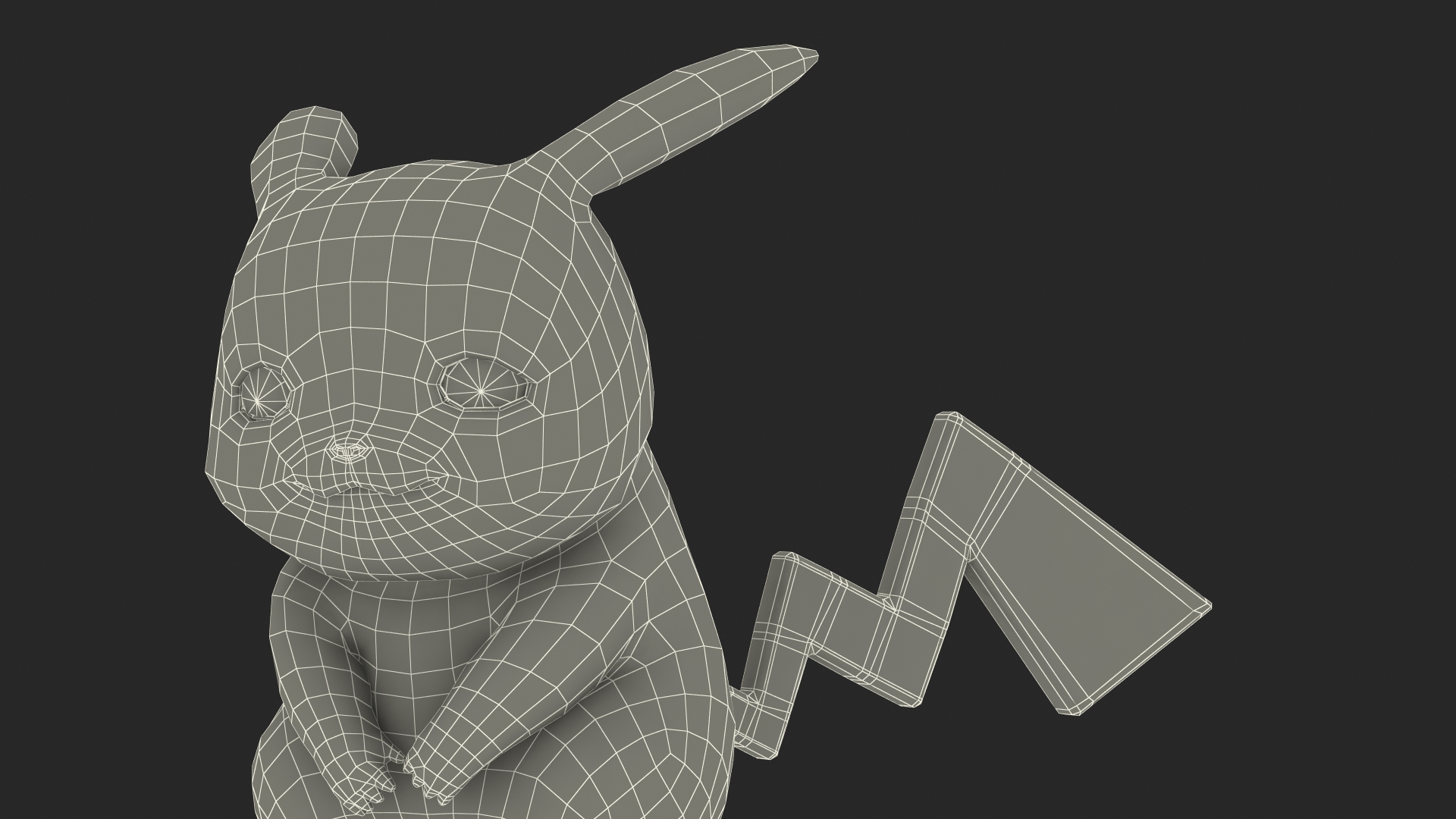 3D model Pikachu Character Sad Fur