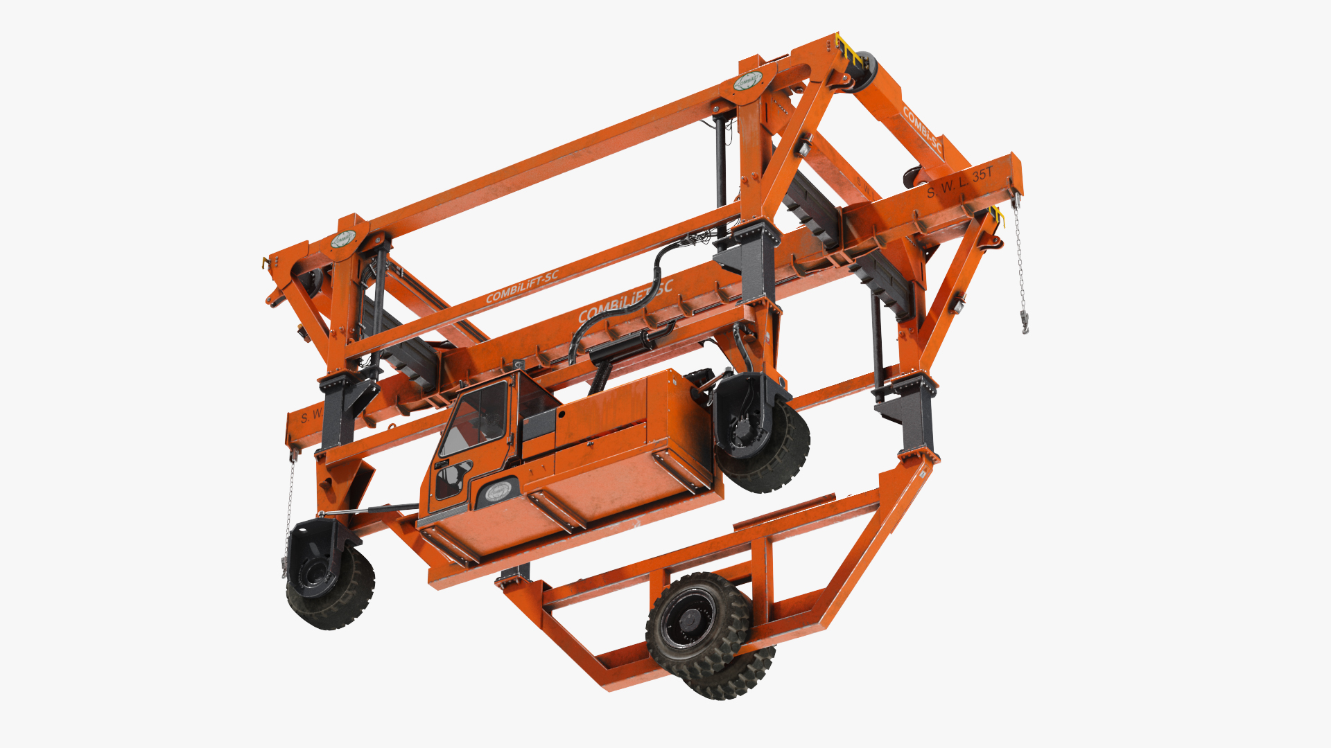 Combi-SC Range Straddle Carrier Dirty Rigged 3D model