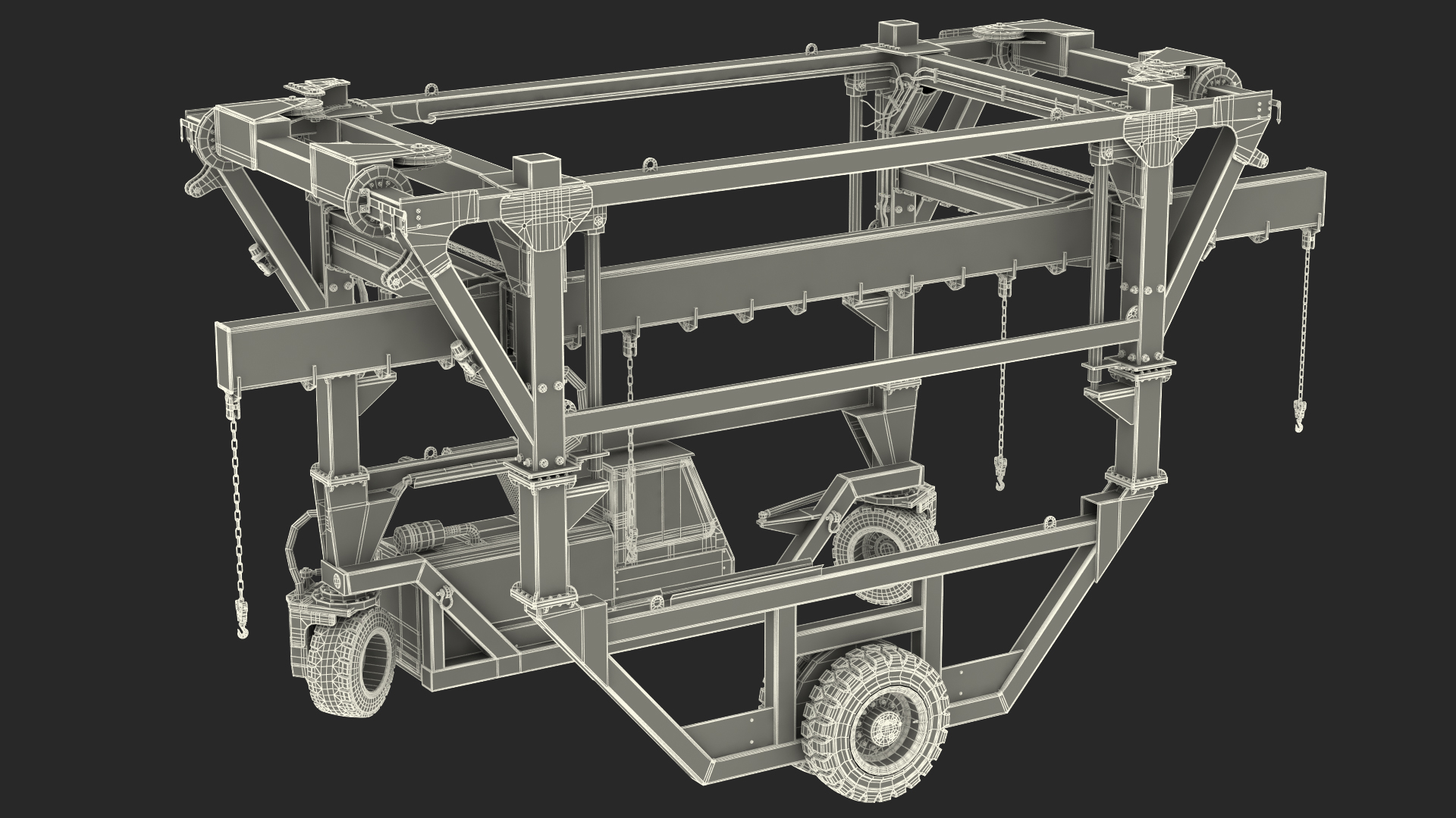 Combi-SC Range Straddle Carrier Dirty Rigged 3D model