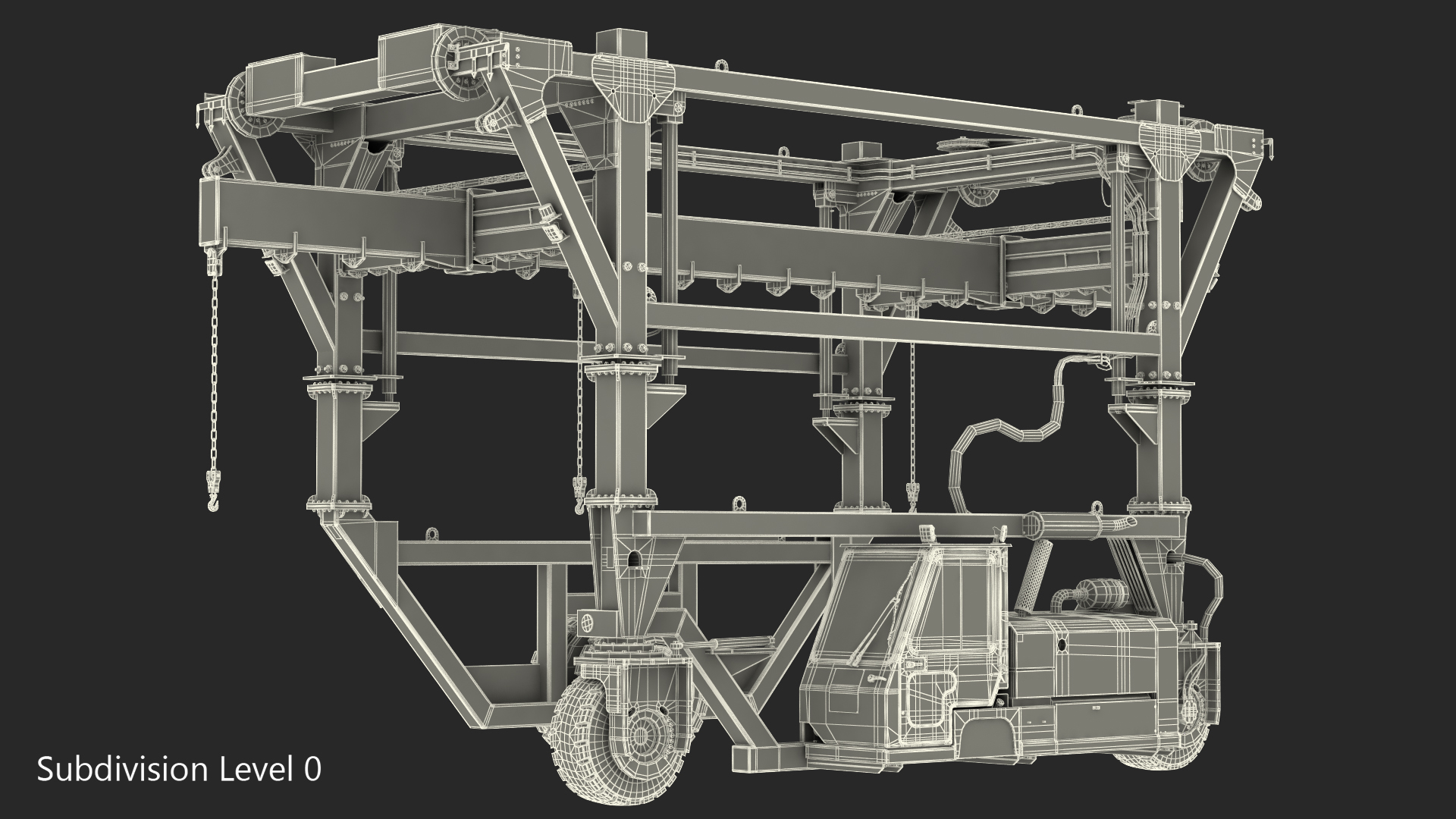 Combi-SC Range Straddle Carrier Dirty Rigged 3D model