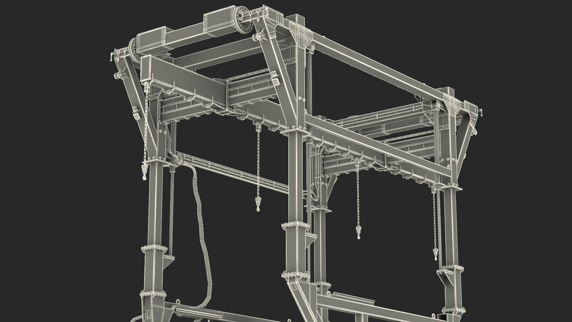 Combi-SC Range Straddle Carrier Dirty Rigged 3D model