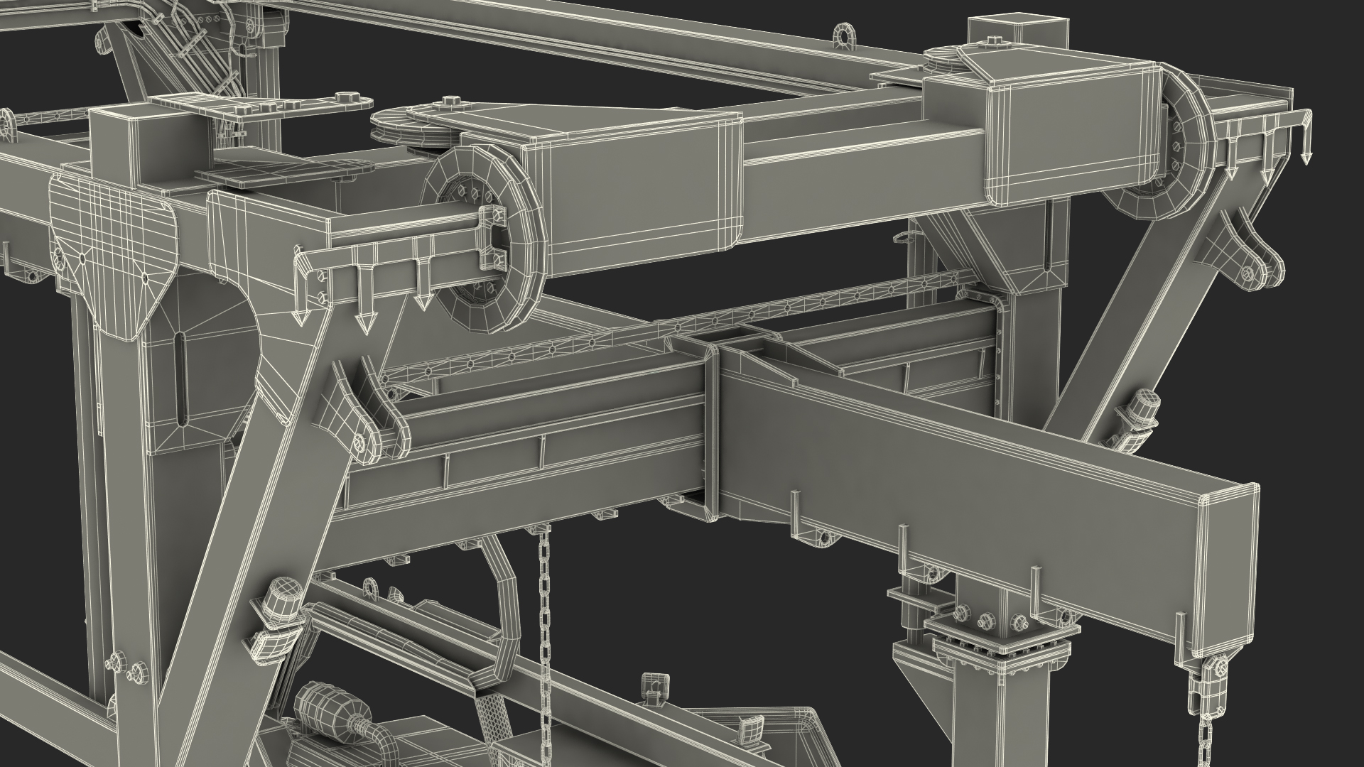 Combi-SC Range Straddle Carrier Dirty Rigged 3D model