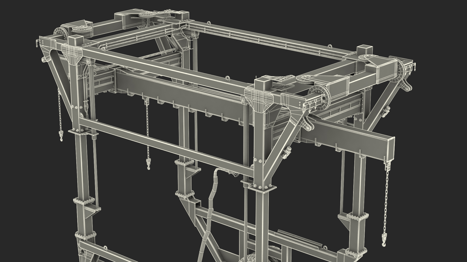 Combi-SC Range Straddle Carrier Dirty Rigged 3D model