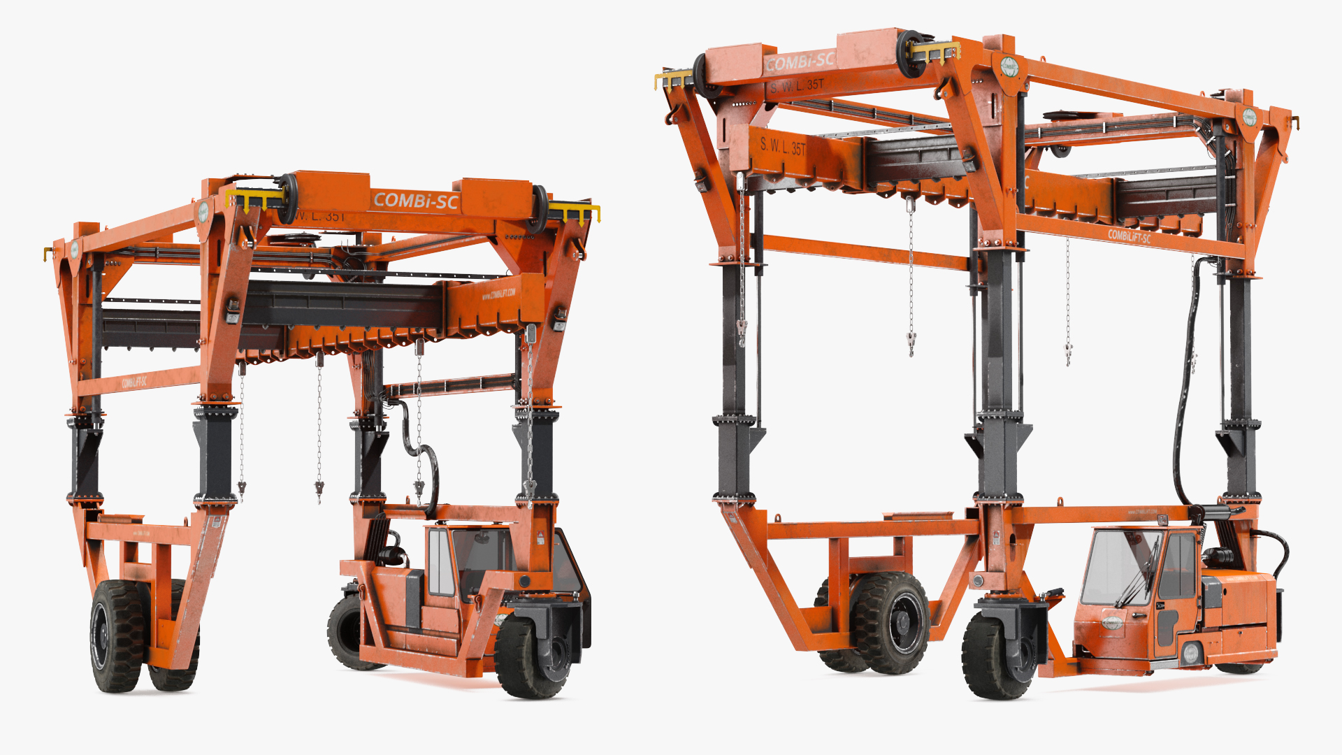 Combi-SC Range Straddle Carrier Dirty Rigged 3D model