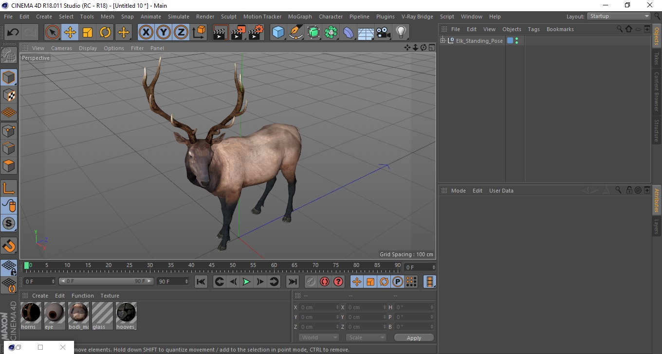 Elk Standing Pose 3D