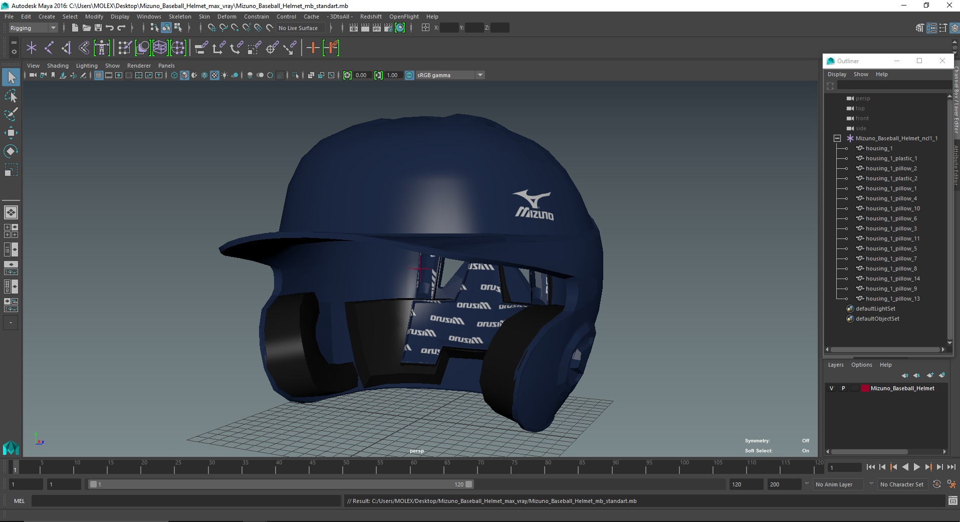 Mizuno Baseball Helmet 3D