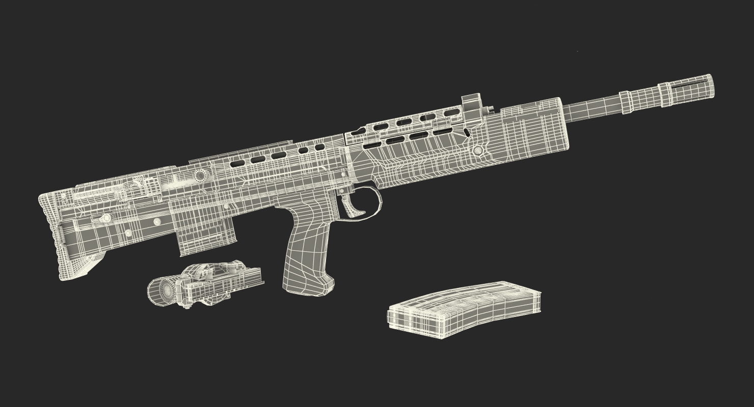 Assault Rifle L85A2 Scope Attached 3D model