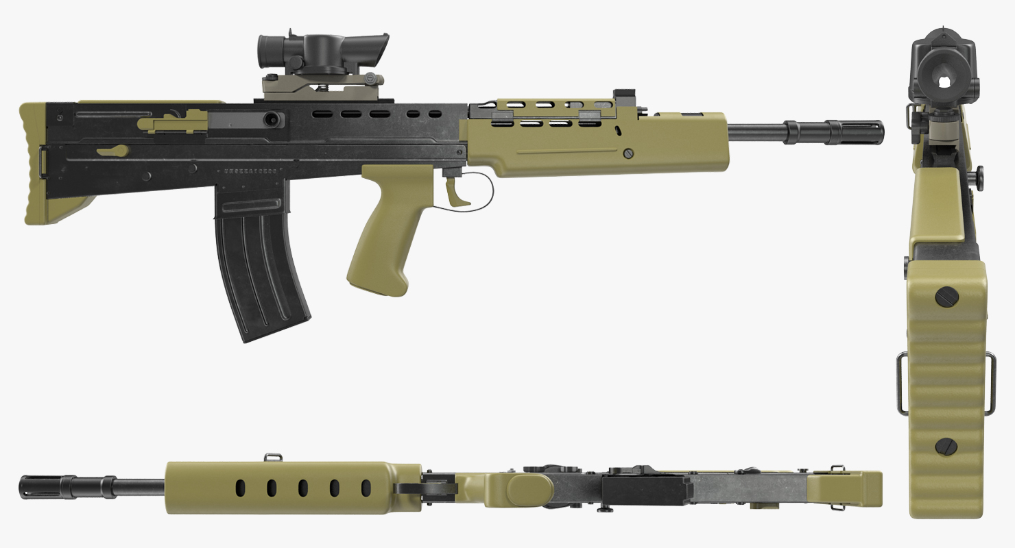 Assault Rifle L85A2 Scope Attached 3D model