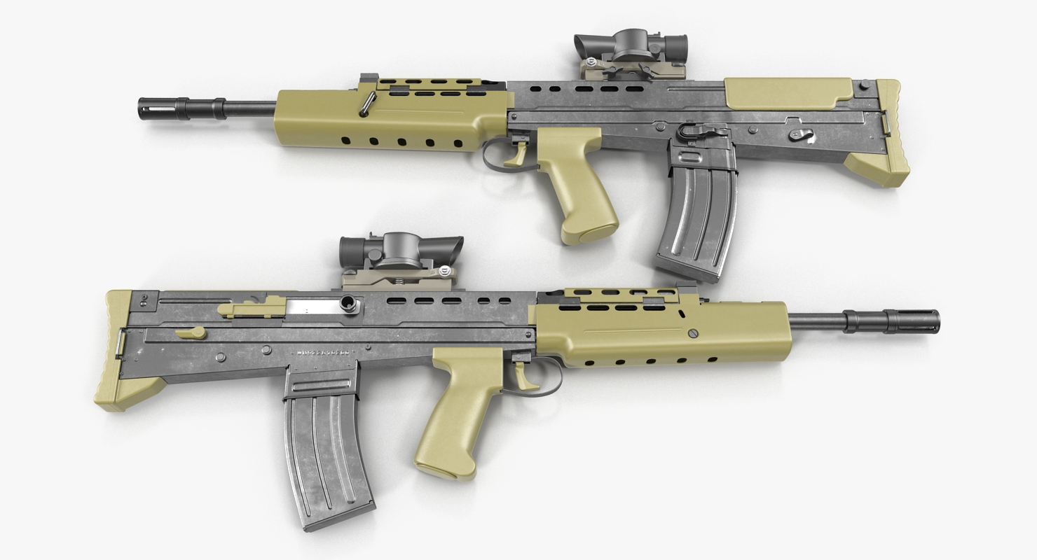 Assault Rifle L85A2 Scope Attached 3D model