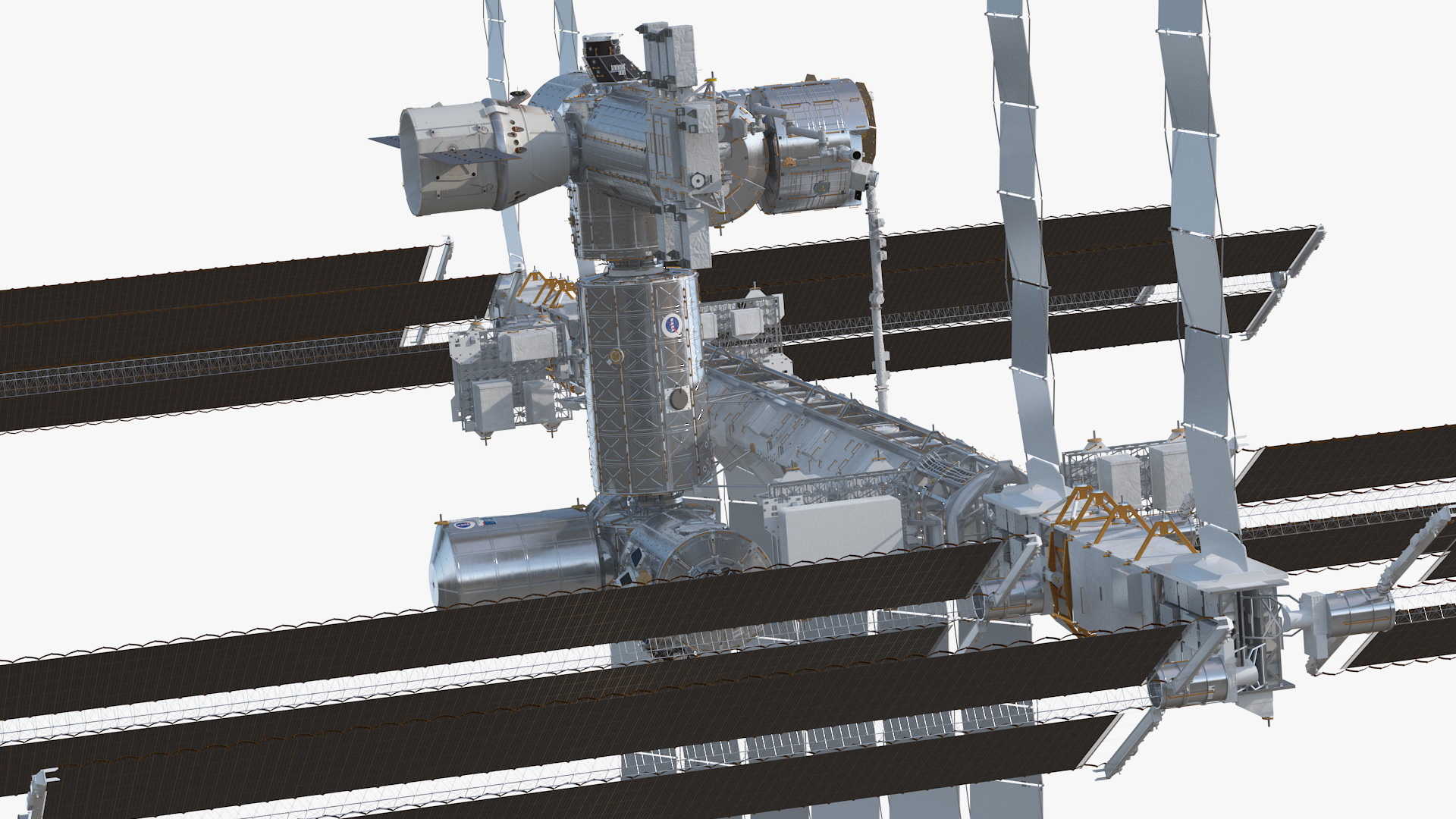 3D International Space Station Habitable Artificial Satellite model