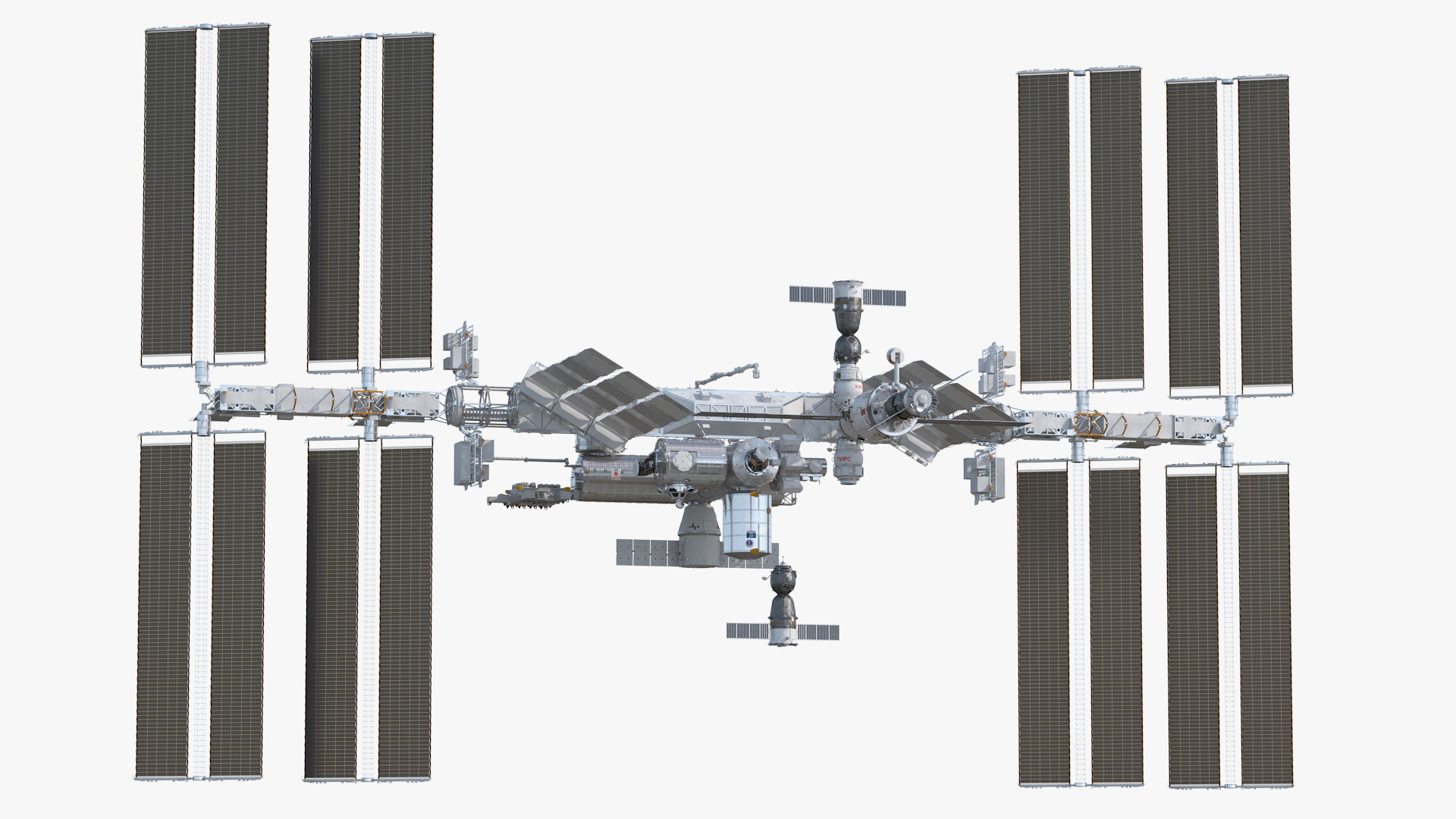 3D International Space Station Habitable Artificial Satellite model