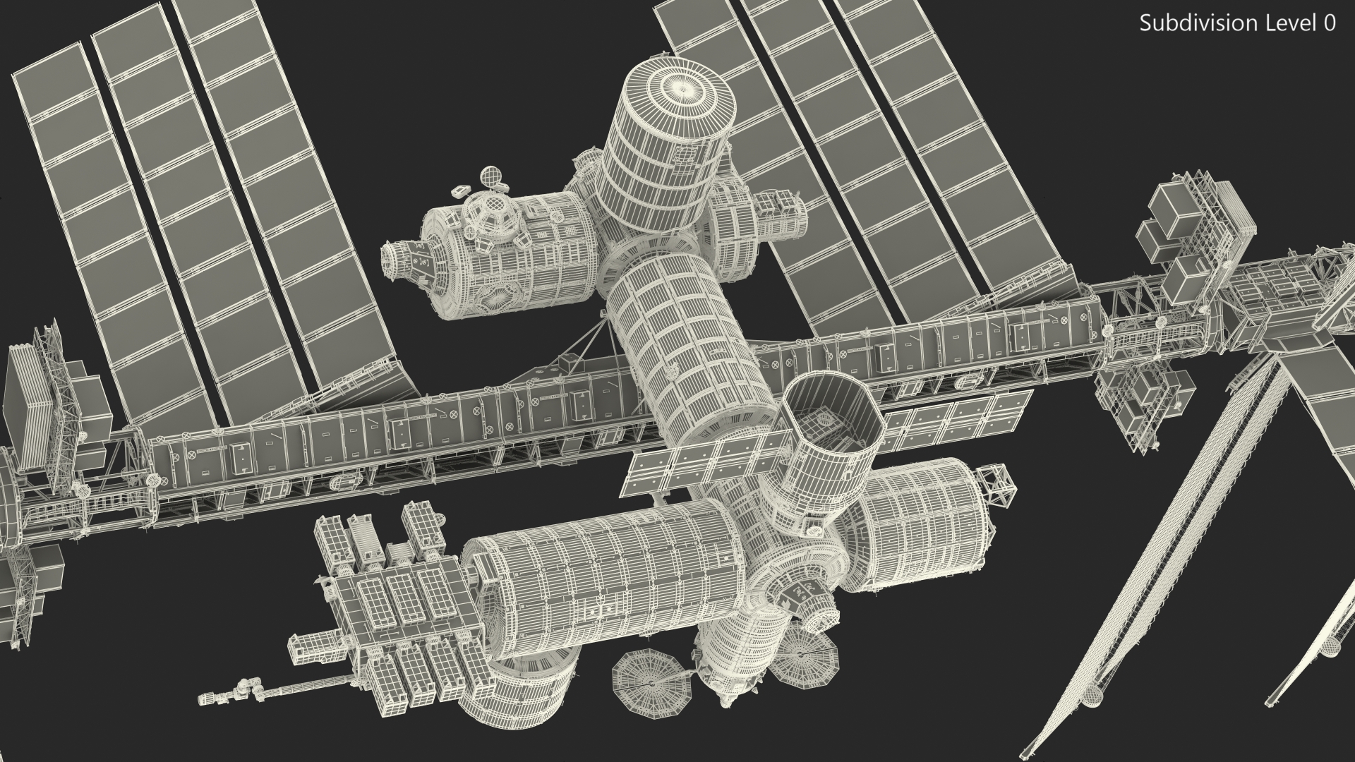 3D International Space Station Habitable Artificial Satellite model