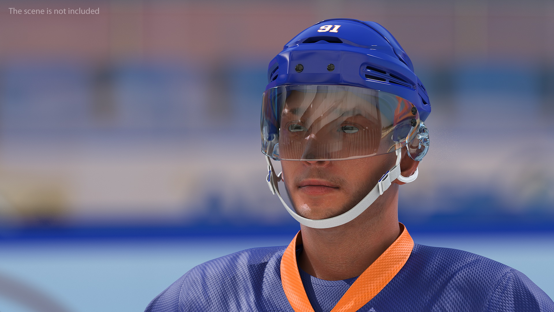 3D Hockey Helmet Blue model