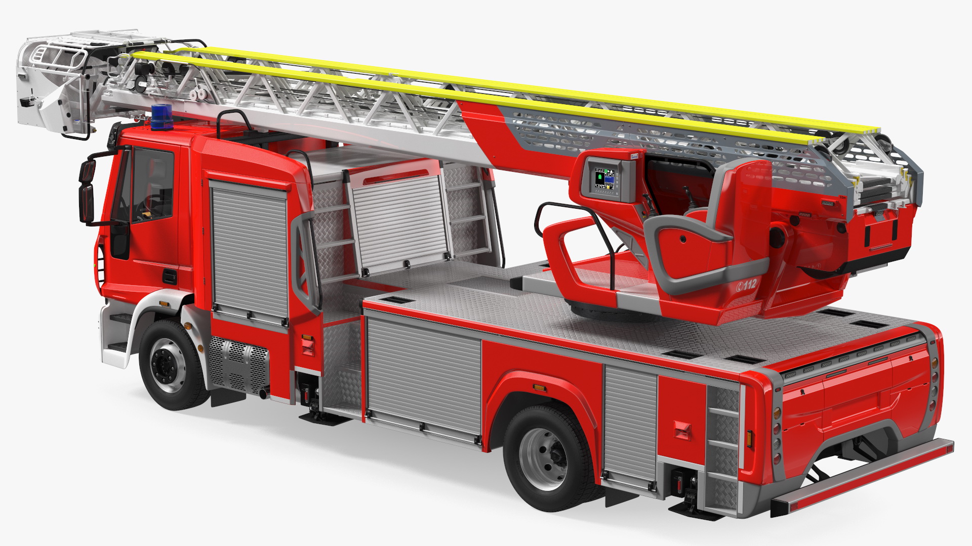 Firefighting Truck with Ladder Rigged 3D