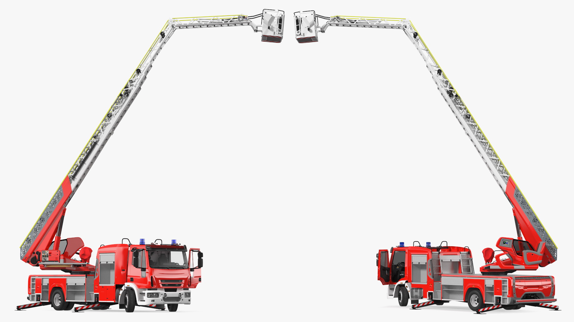 Firefighting Truck with Ladder Rigged 3D