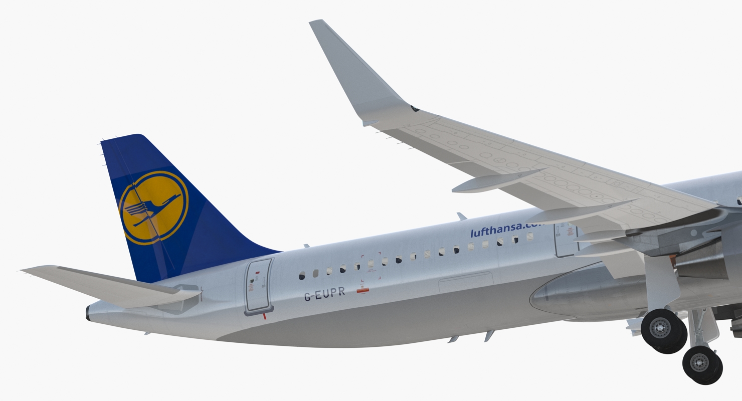 Airbus A321 with Interior and Cockpit Lufthansa Rigged 3D model