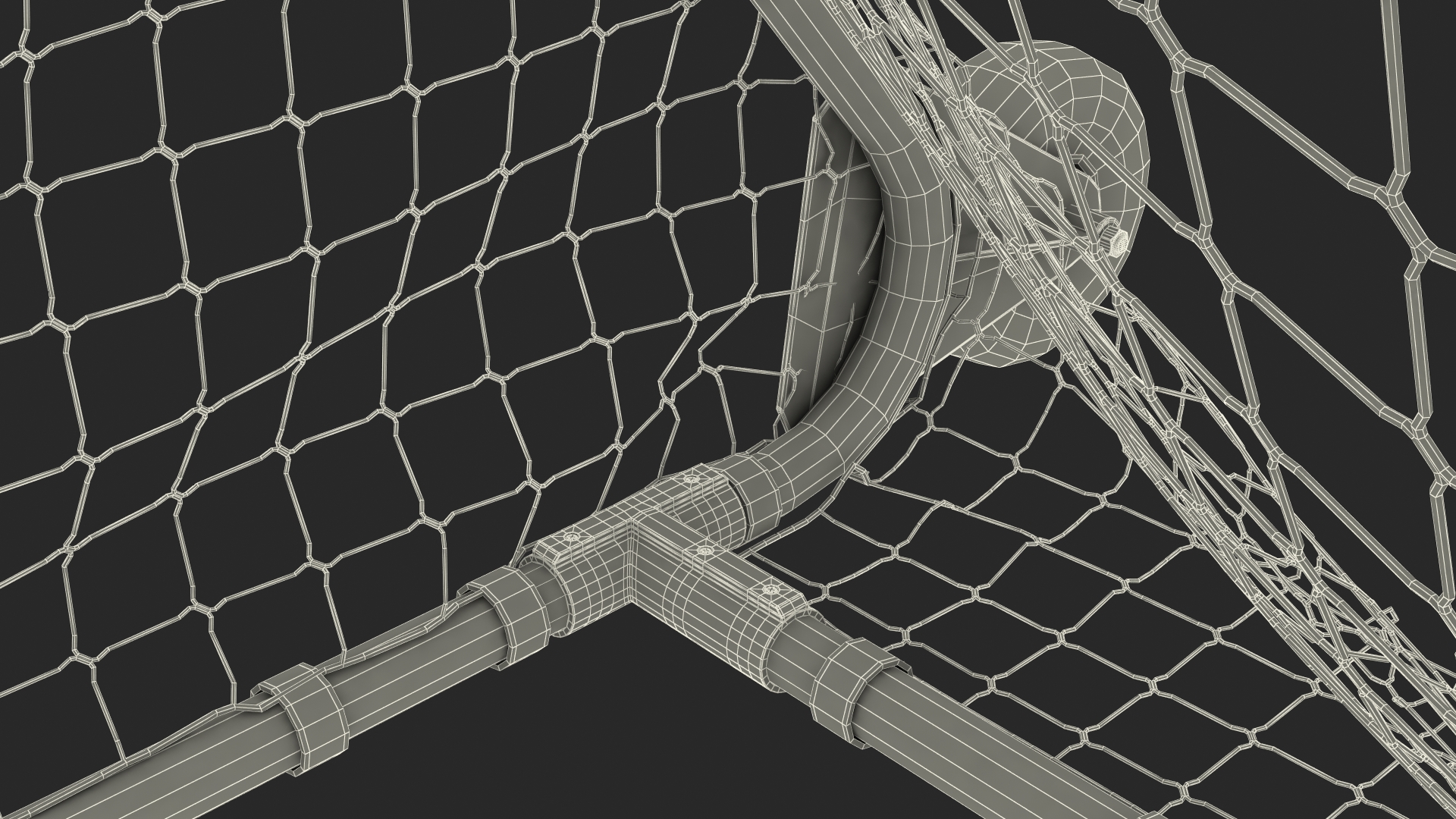 3D Animated Soccer Ball Flies into Goal Net Slowmotion