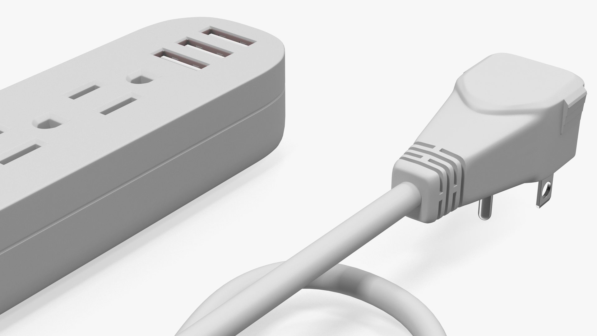 Mini Power Strip with 3 USB Charging Ports 3D