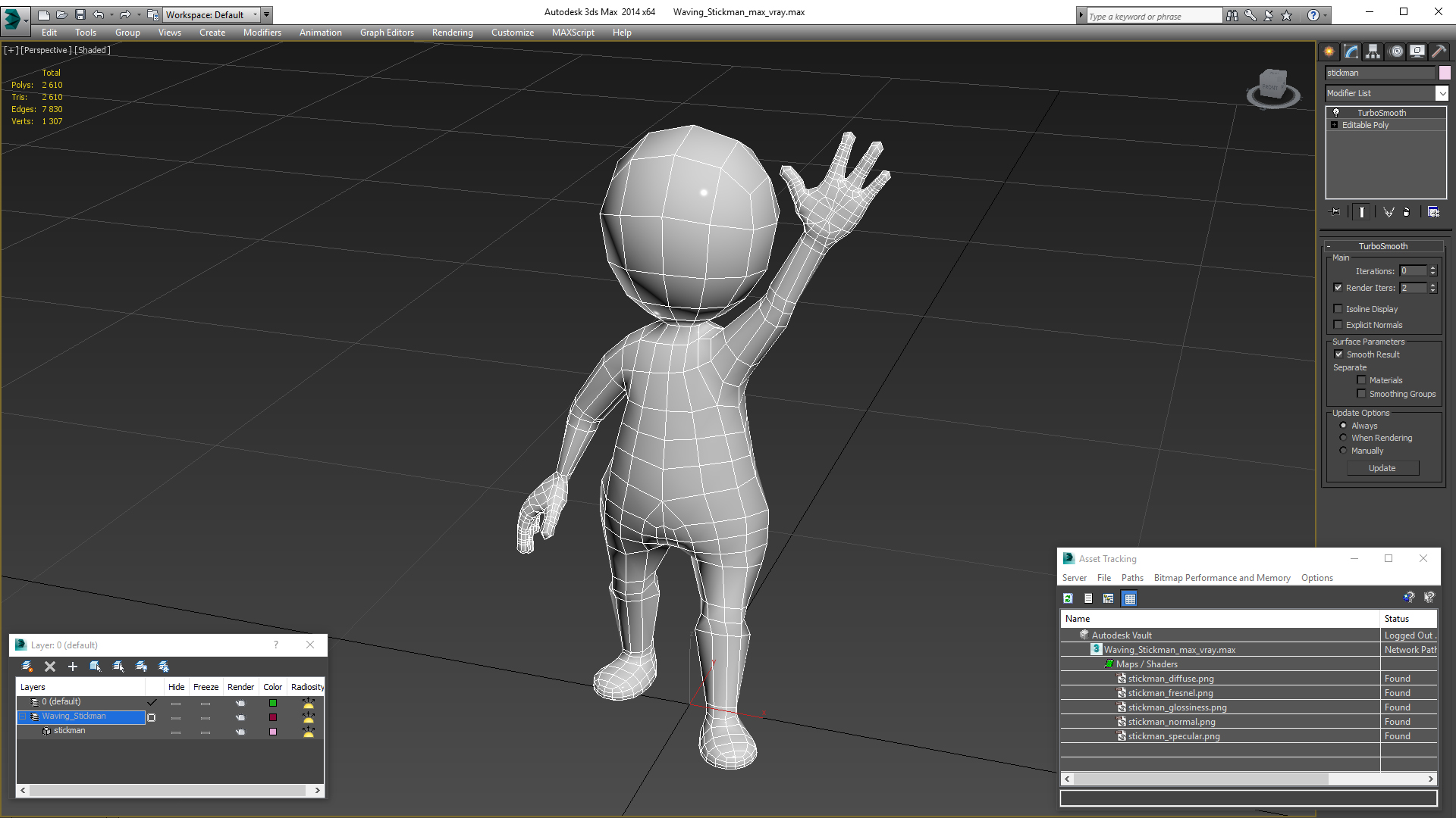 3D model Waving Stickman