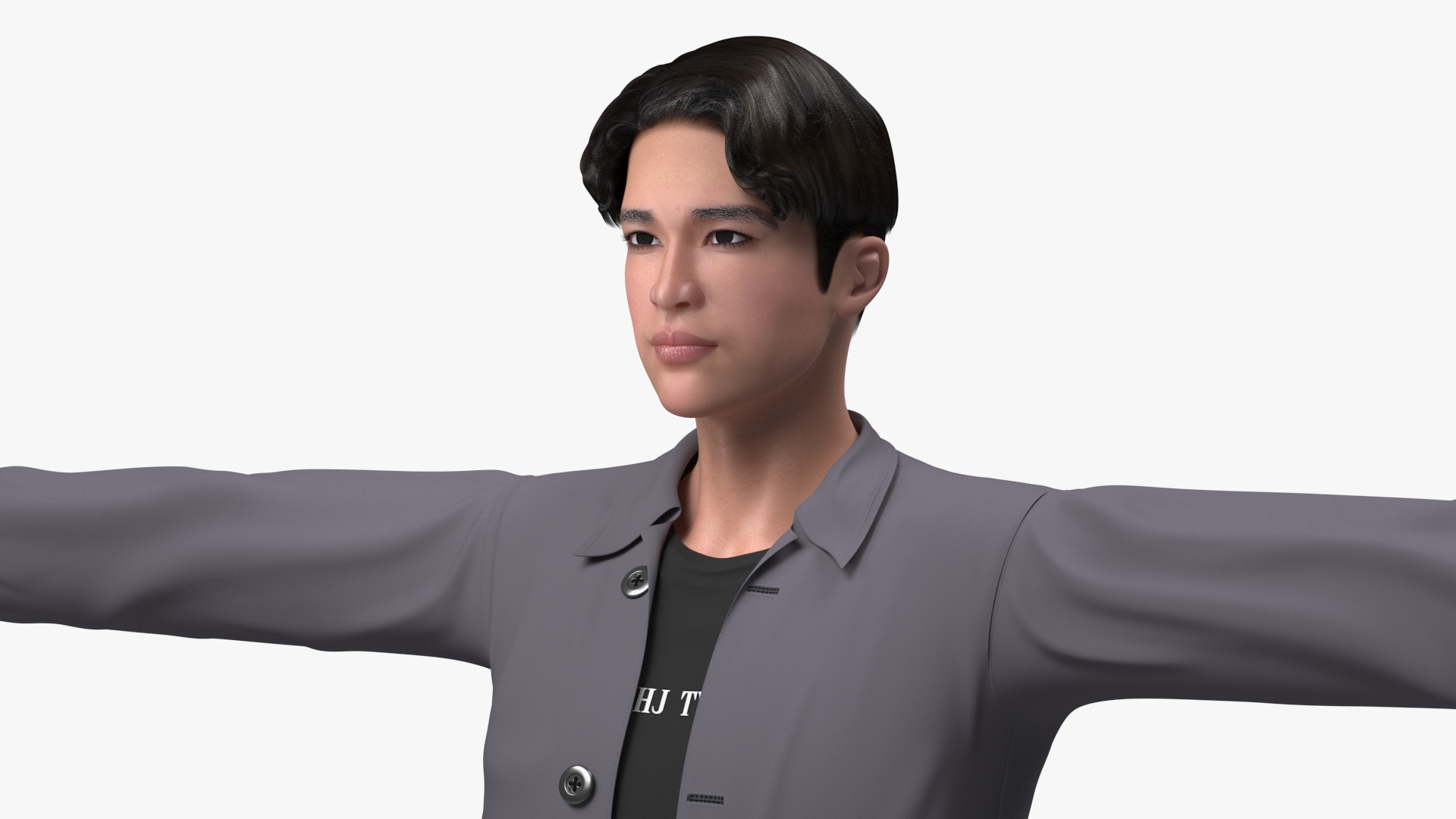 3D Chinese Man T-Pose model