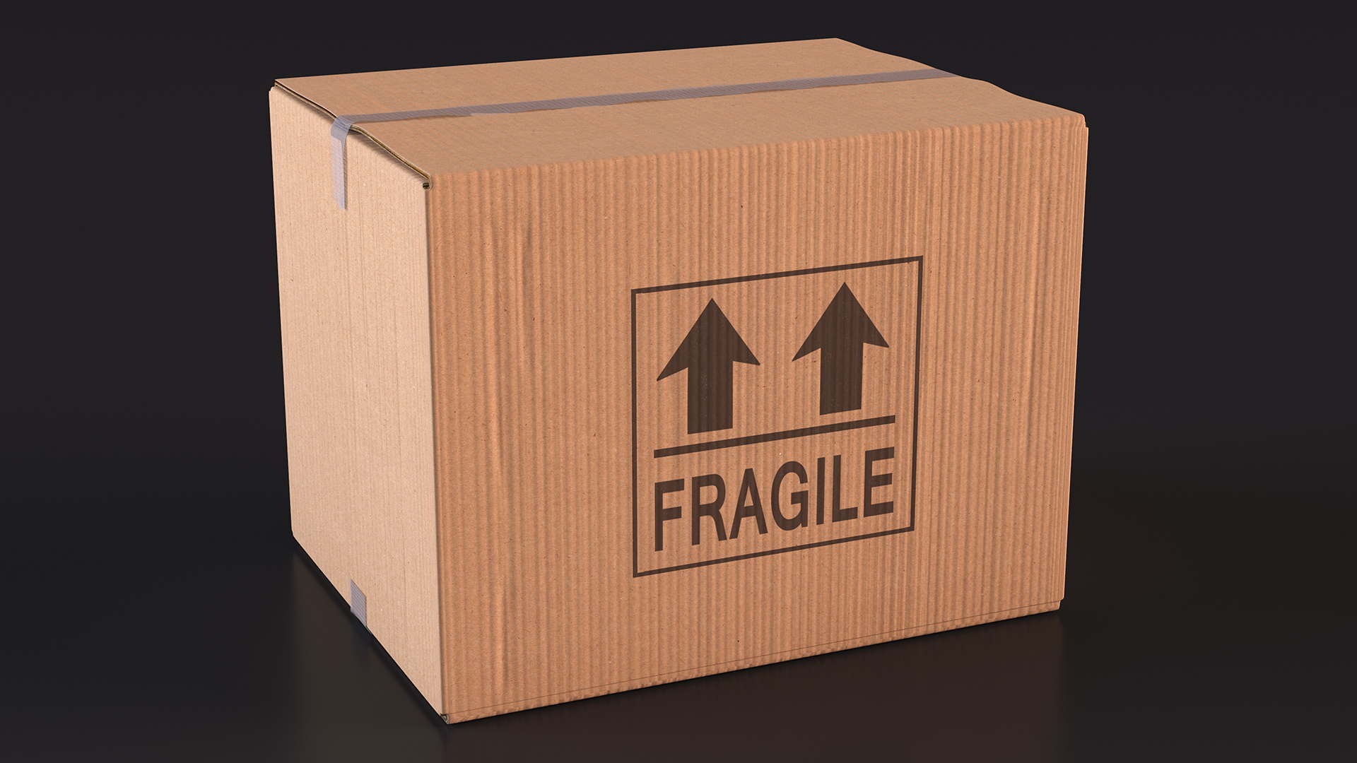 3D Fragile Cardboard Box