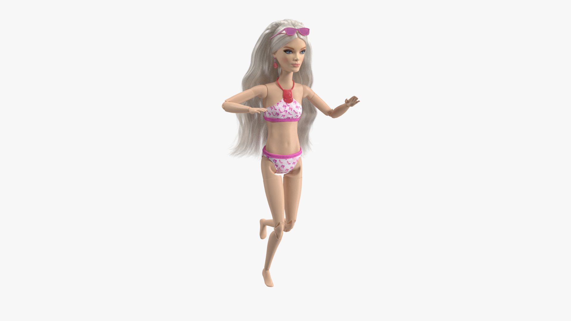 3D Barbie Doll Swimsuit Rigged for Modo