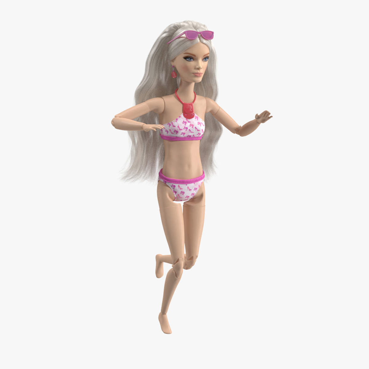 3D Barbie Doll Swimsuit Rigged for Modo