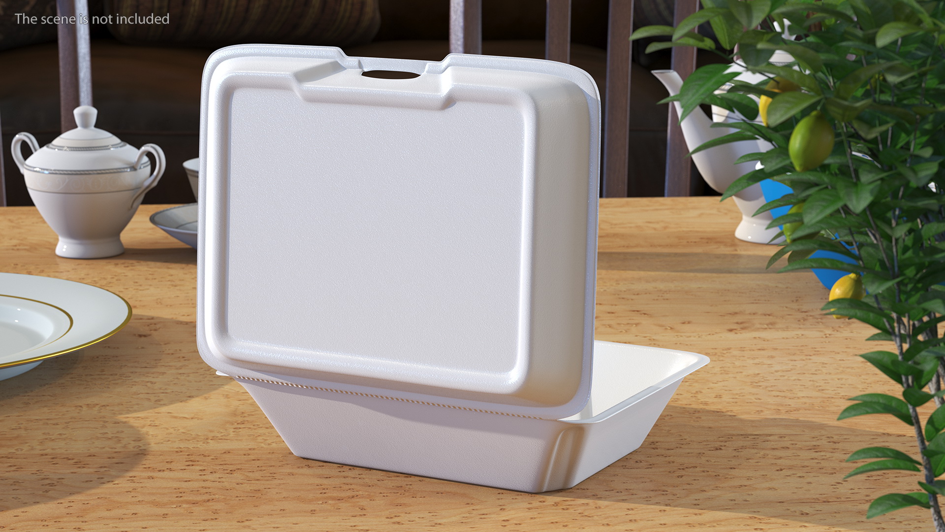 3D Disposable Food Tray Rigged for Modo