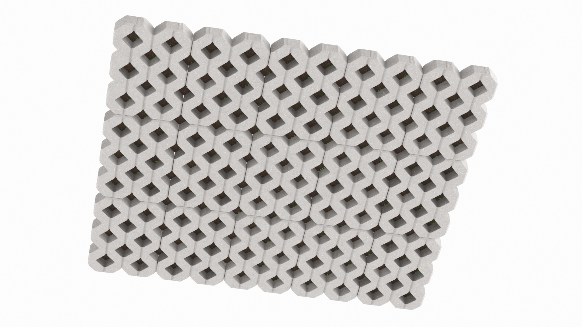 3D Perforated Concrete Surface Fur