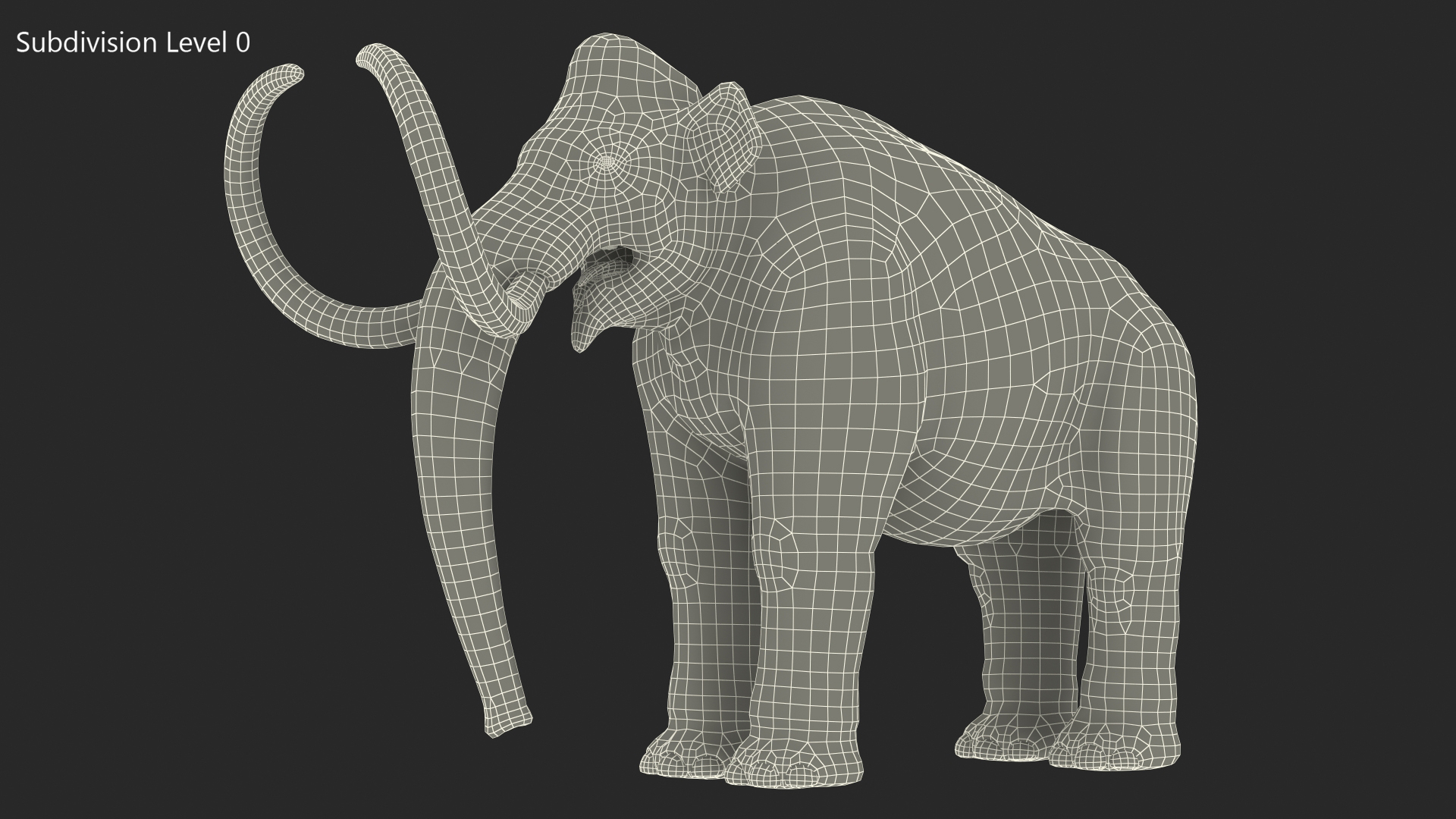 Mammoth Adult Fur Rigged 3D model