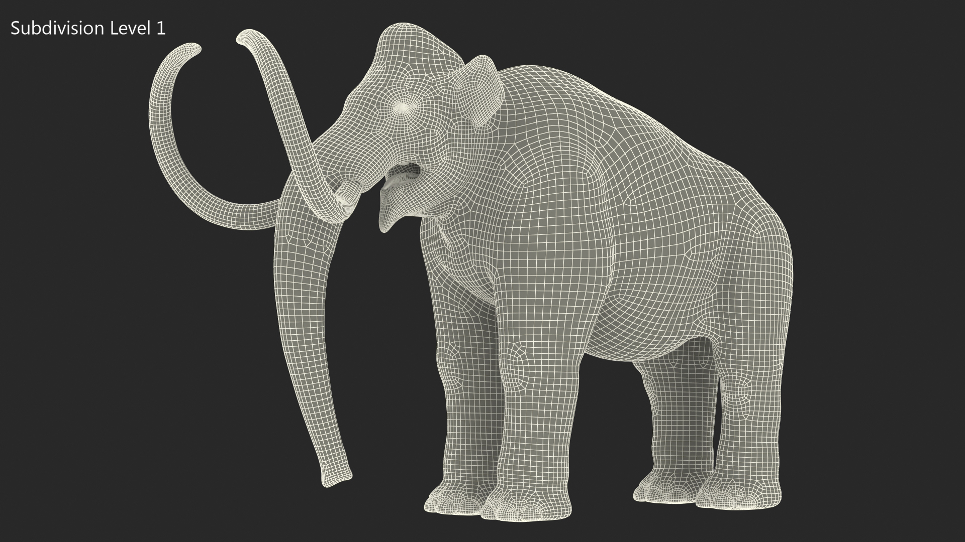 Mammoth Adult Fur Rigged 3D model