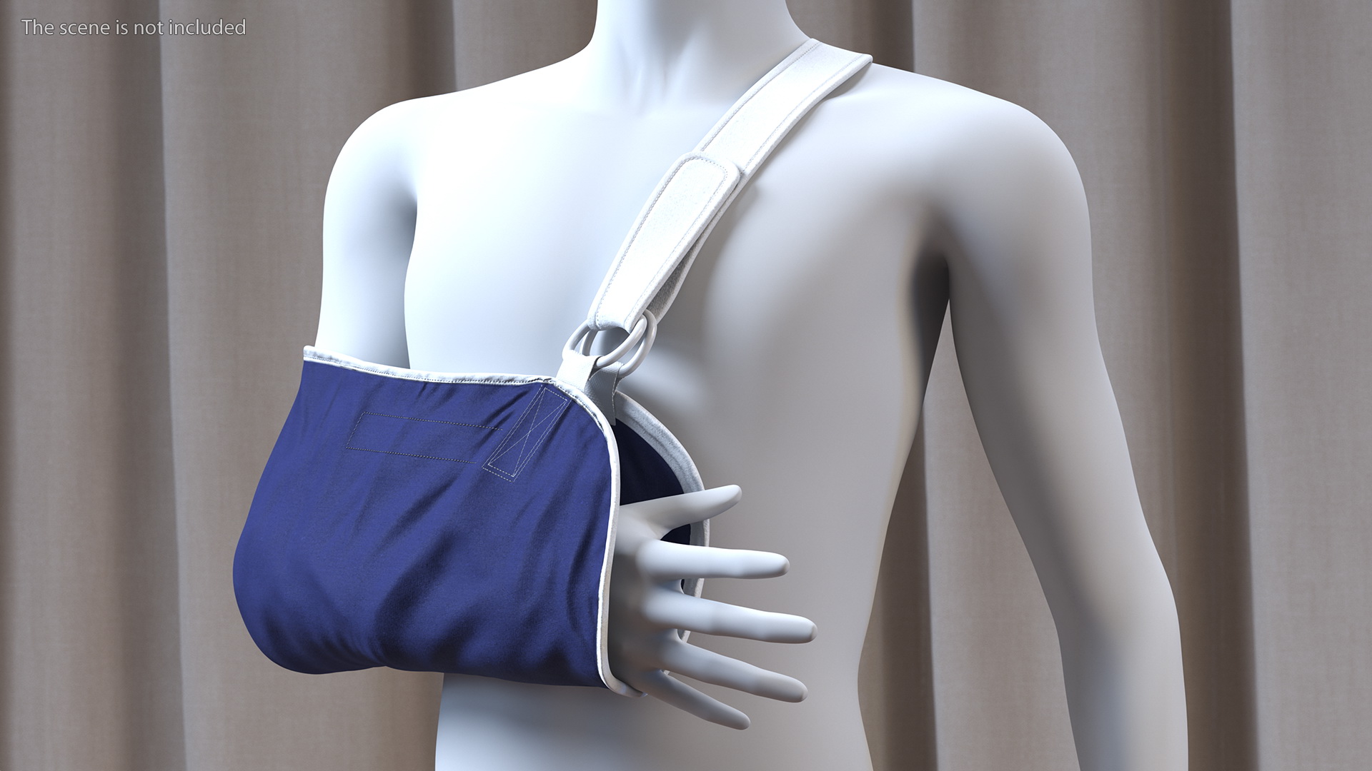 3D Arm Sling Bandage Right Hand Blue model